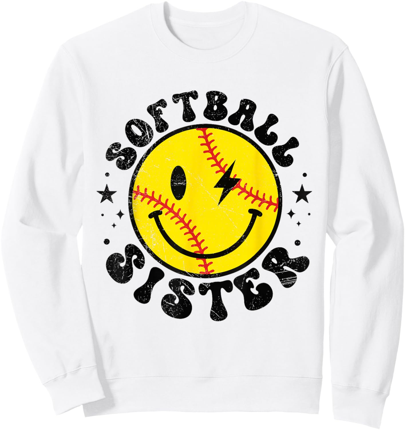 I'm Just Here for the Snacks Softball Sister Toddler Kids Sweatshirt - Sweatshirt | White