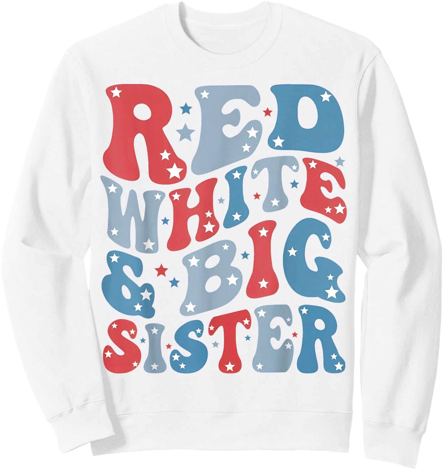 Red White and Big Sister Gender Reveal Family Matching Sweatshirt - Sweatshirt | White