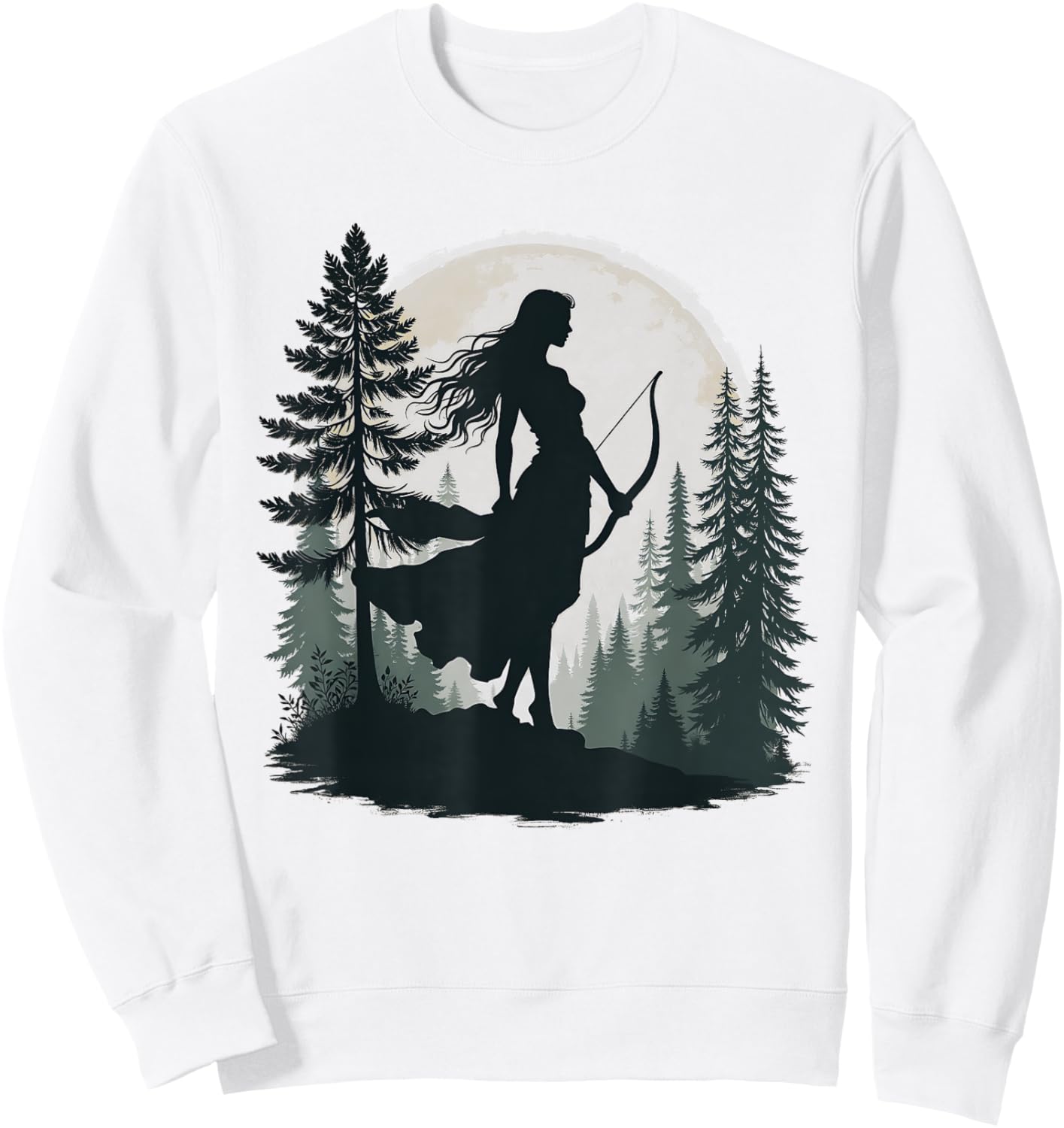 Agema Apparel Greek Goddess Artemis , Women's Adults, Short Sleeve, White, Small, Artemis , Greek Mythology Gift Sweatshirt - Sweatshirt | White