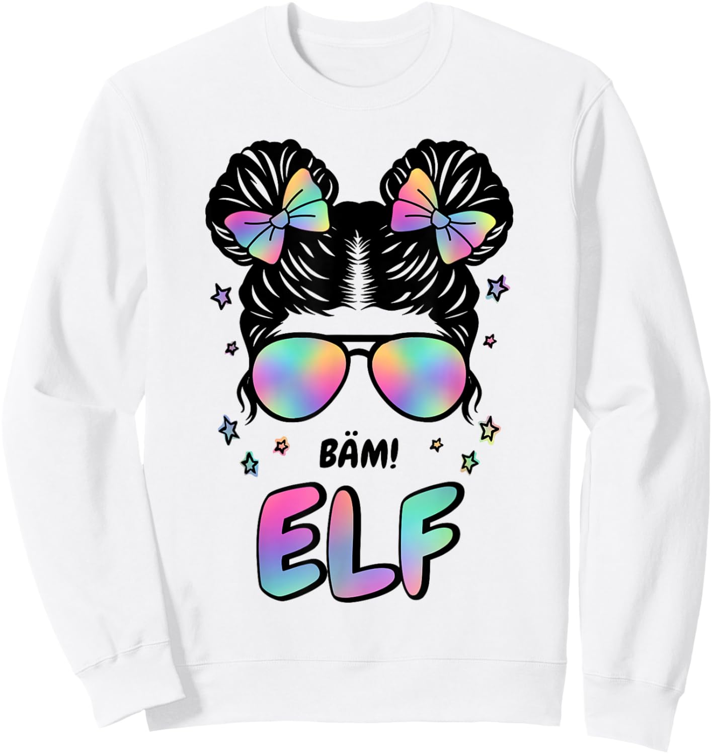 11th Birthday Girl Messy Bun Bäm! 11 Sweatshirt - Sweatshirt | White