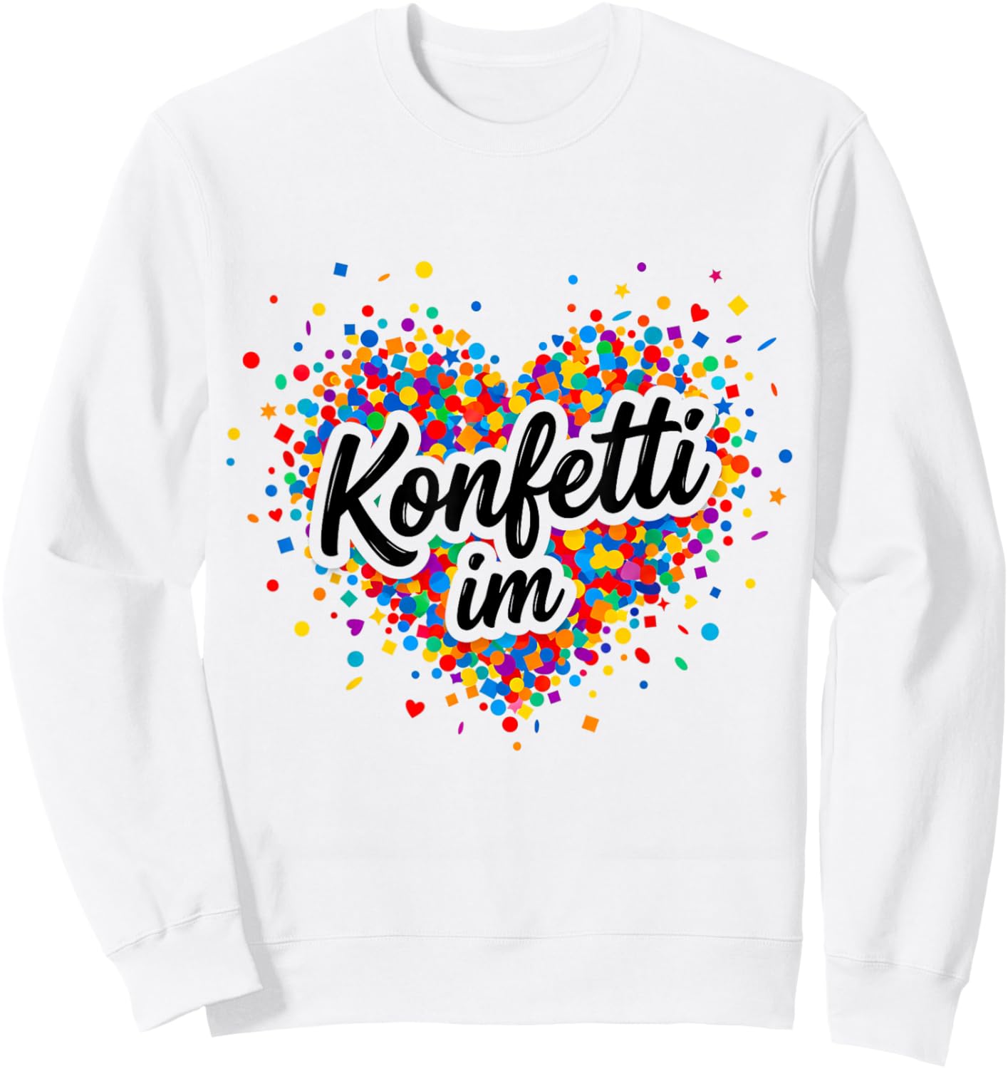 Confetti in the Heart Carnival Costumes Fancy Dress Costume Sweatshirt - Sweatshirt | White