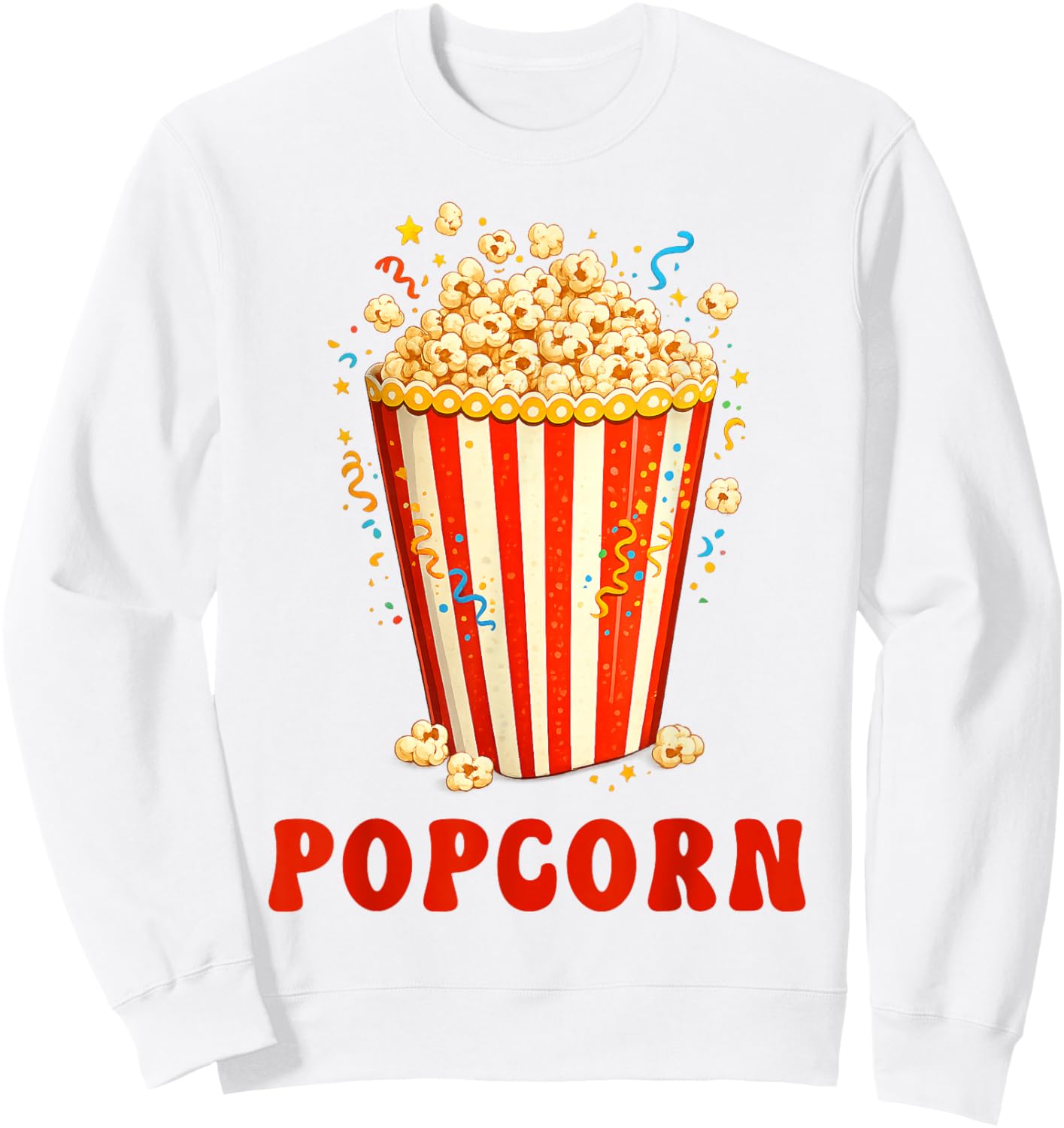 Popcorn Costume for Carnival and Fancy Dress Funny Festival Motif Sweatshirt - Sweatshirt | White