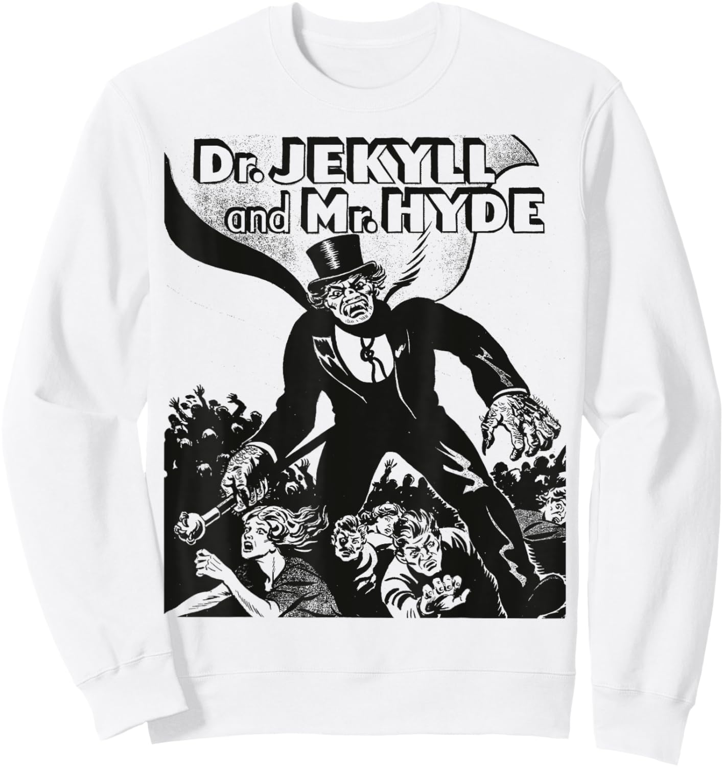 Dr. Jekyll & Mr. Hyde Horror Retro Halloween Monster Sweatshirt - Sweatshirt | White