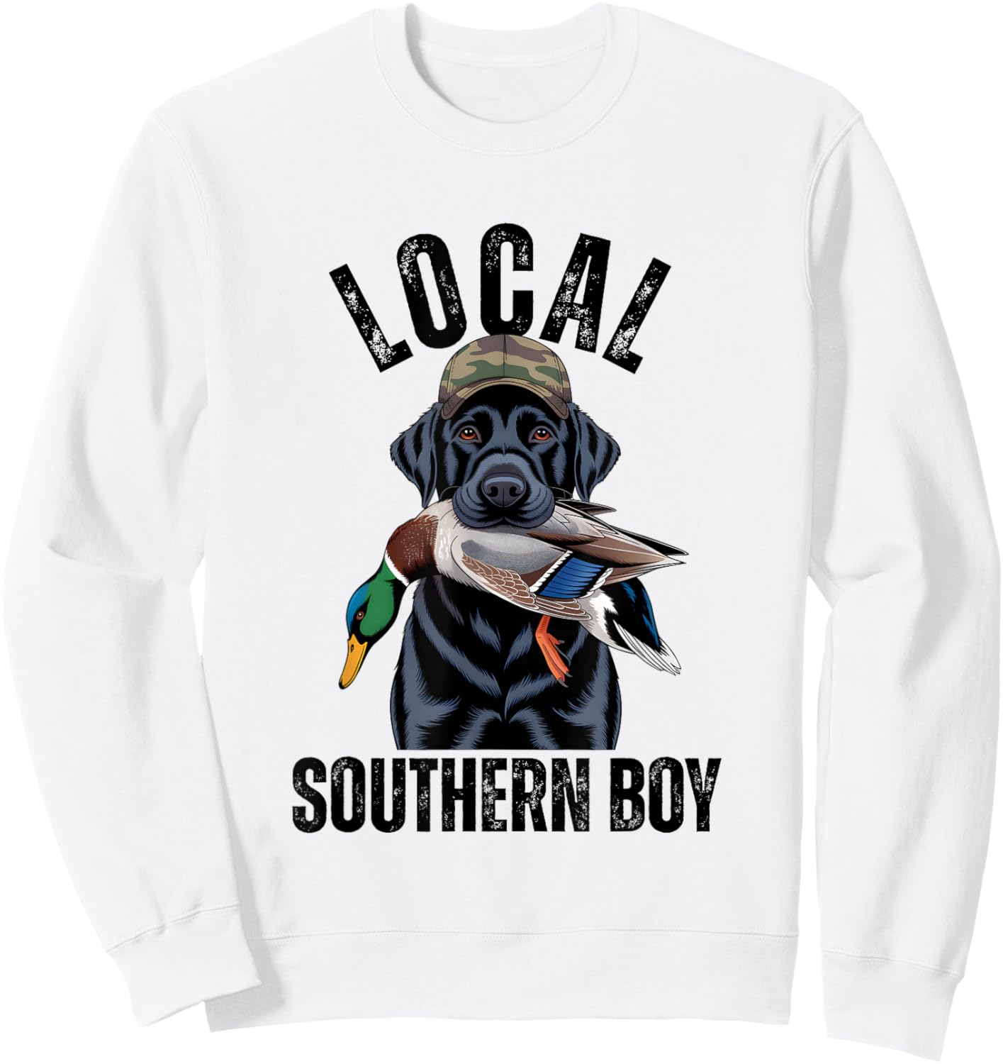Southern Boy Dog Duck Duck Retriever Hunting Sweatshirt - Sweatshirt | White