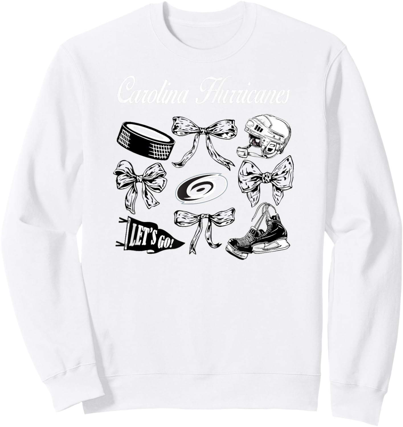 Carolina Hurricanes Bows Red NHL Officially Licensed Sweatshirt - Sweatshirt | White