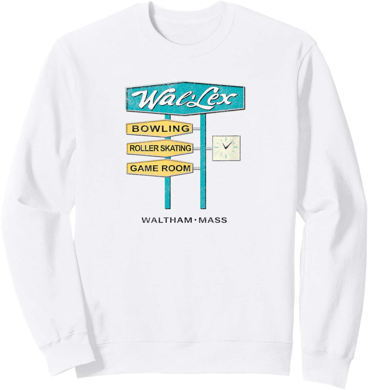 Wal-Lex Retro Bowling Roller Skating Rink Waltham MA Vintage Sweatshirt - Sweatshirt | White