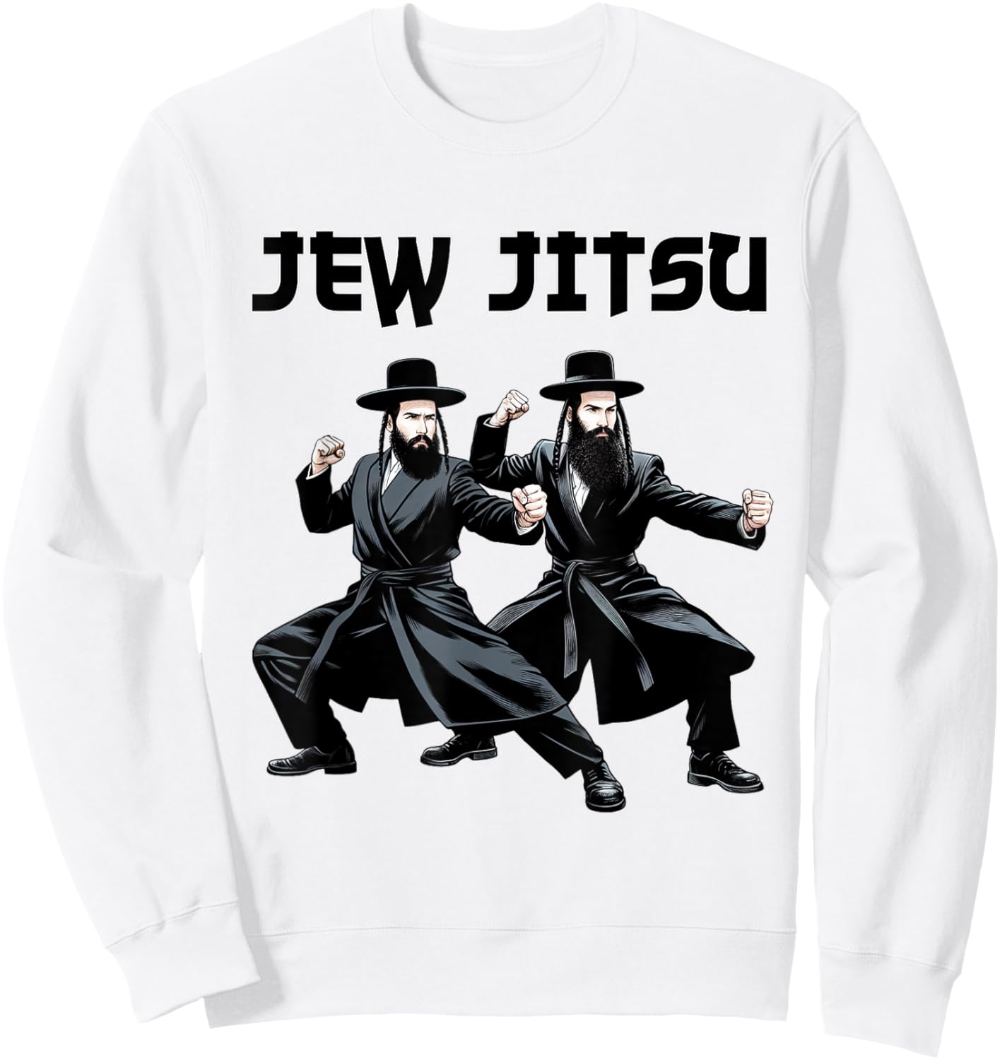 Funny Jewish Hanukkah Rabbi Horah Dance Jew Israel Shabbat Sweatshirt - Sweatshirt | White