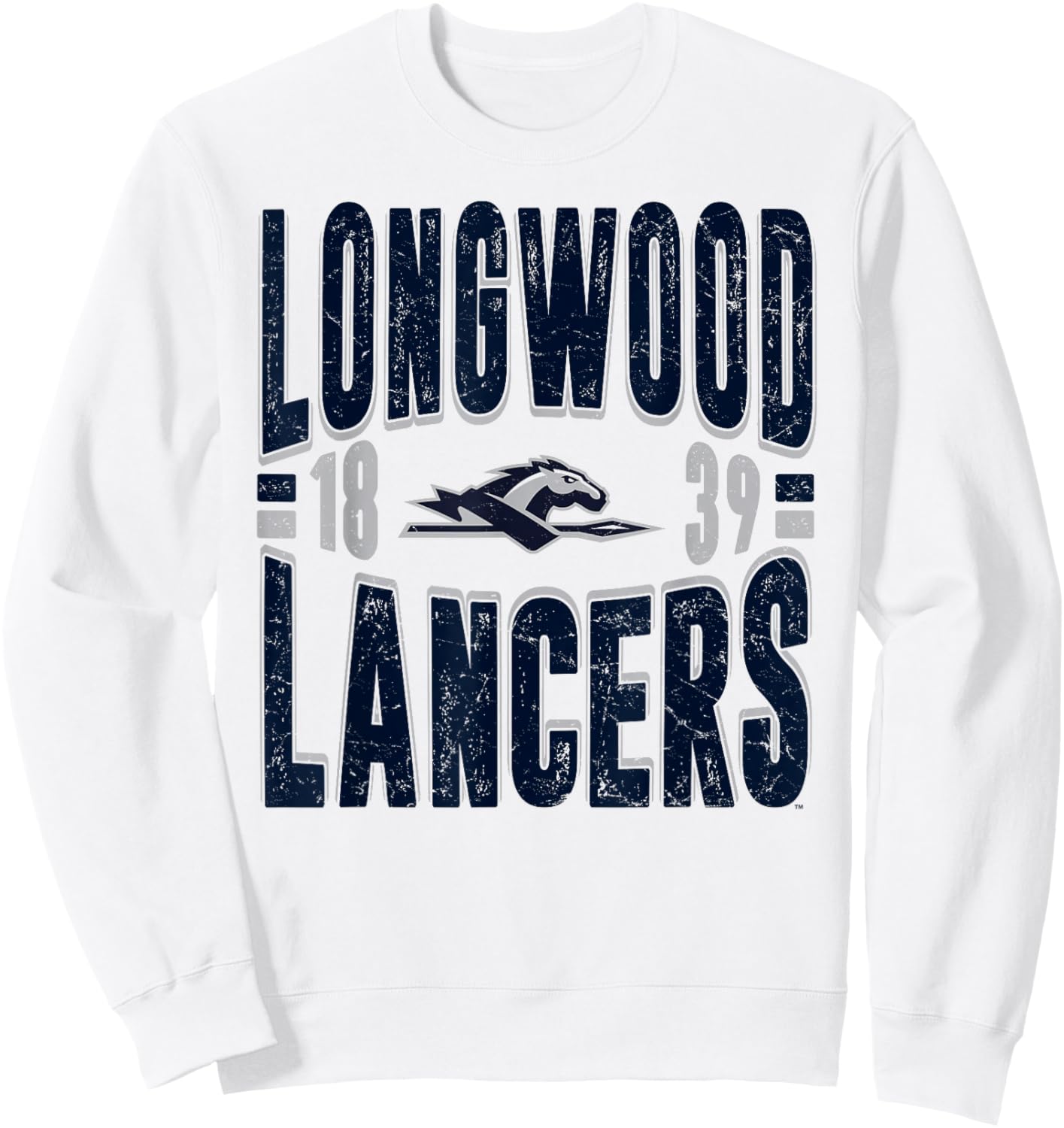 Longwood Lancers Vintage 90's Retro White Sweatshirt - Sweatshirt | White
