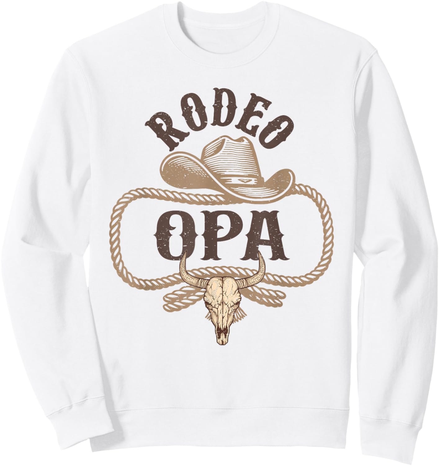 Rodeo Opa Cowboy Cowgirl Birthday Matching Family Sweatshirt - Sweatshirt | White