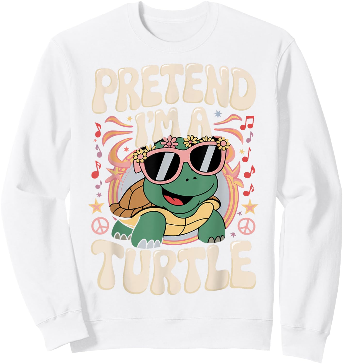 Pretend I'm A Turtle Sweatshirt - Sweatshirt | White