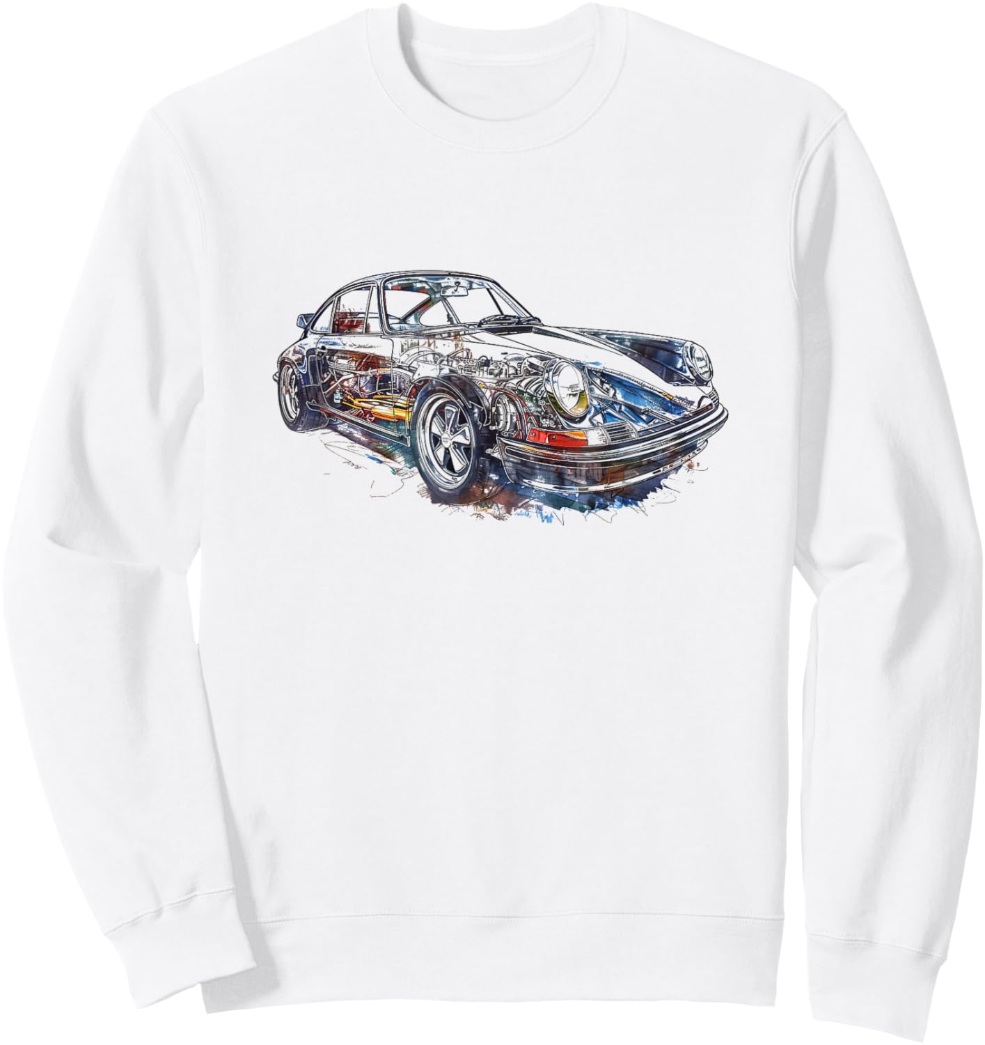 Vintage 911 Classic Sports Car Sweatshirt - Sweatshirt | White