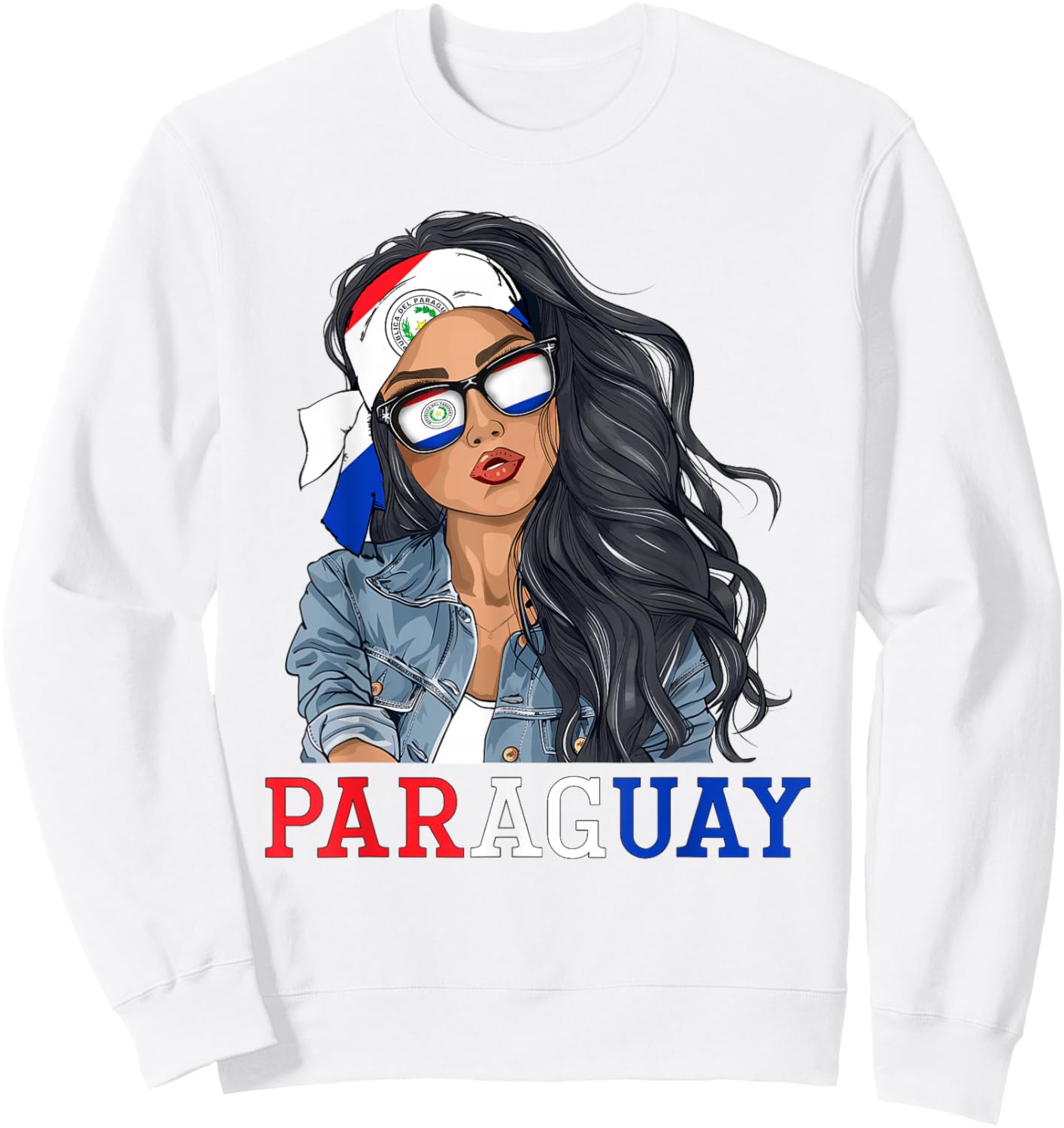 Paraguayan Woman Products Flag Uniform Heritage Paraguay Sweatshirt - Sweatshirt | White