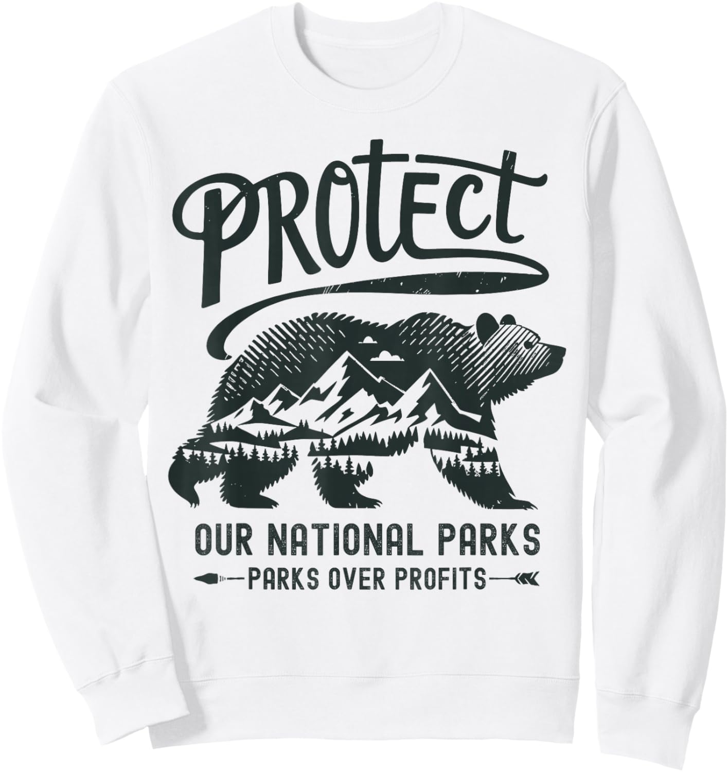 Protect Our National Parks Defund Doge Parks Not Profits Sweatshirt - Sweatshirt | White