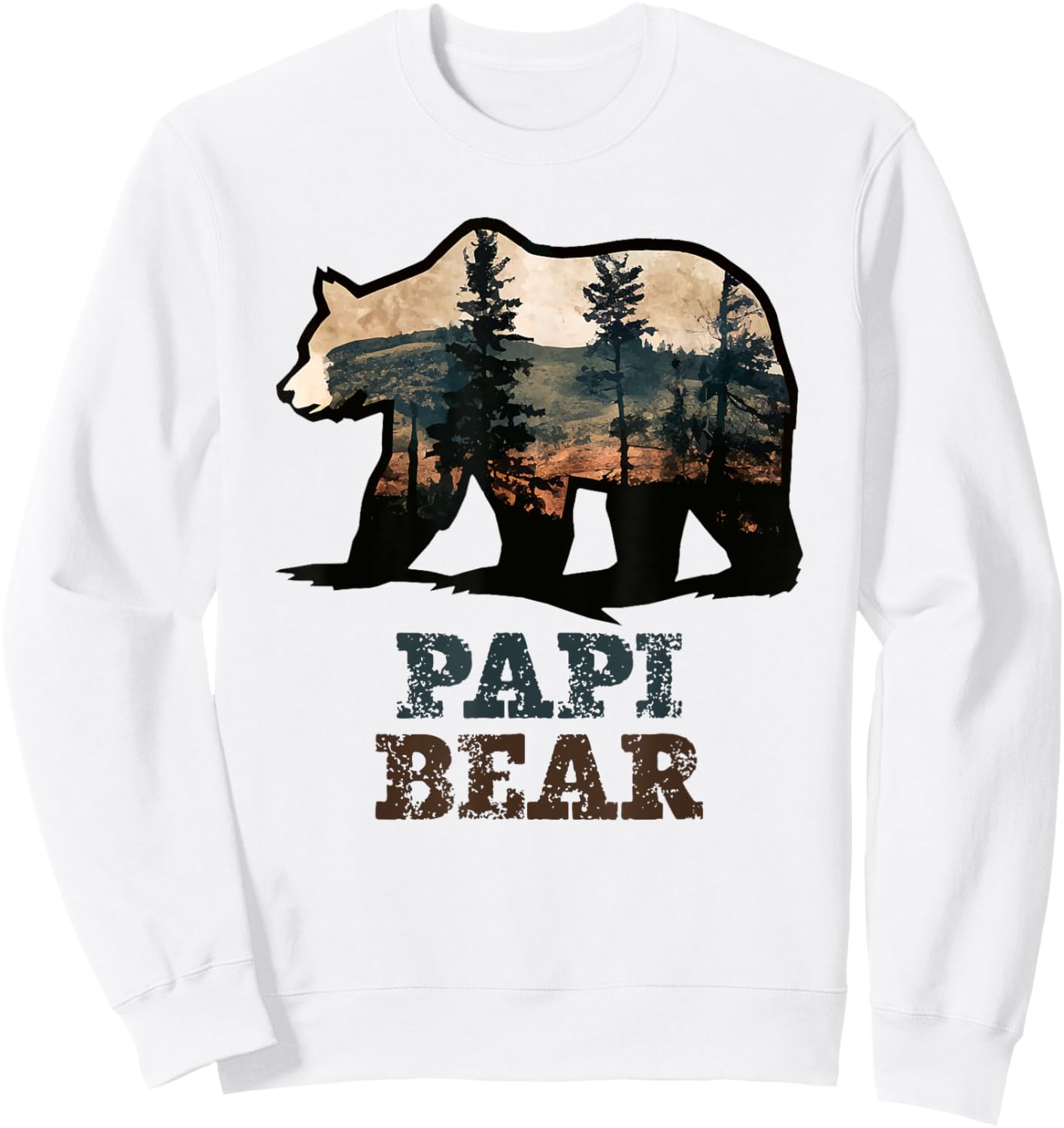 Papi Bear Vintage Retro Funny Sweatshirt - Sweatshirt | White