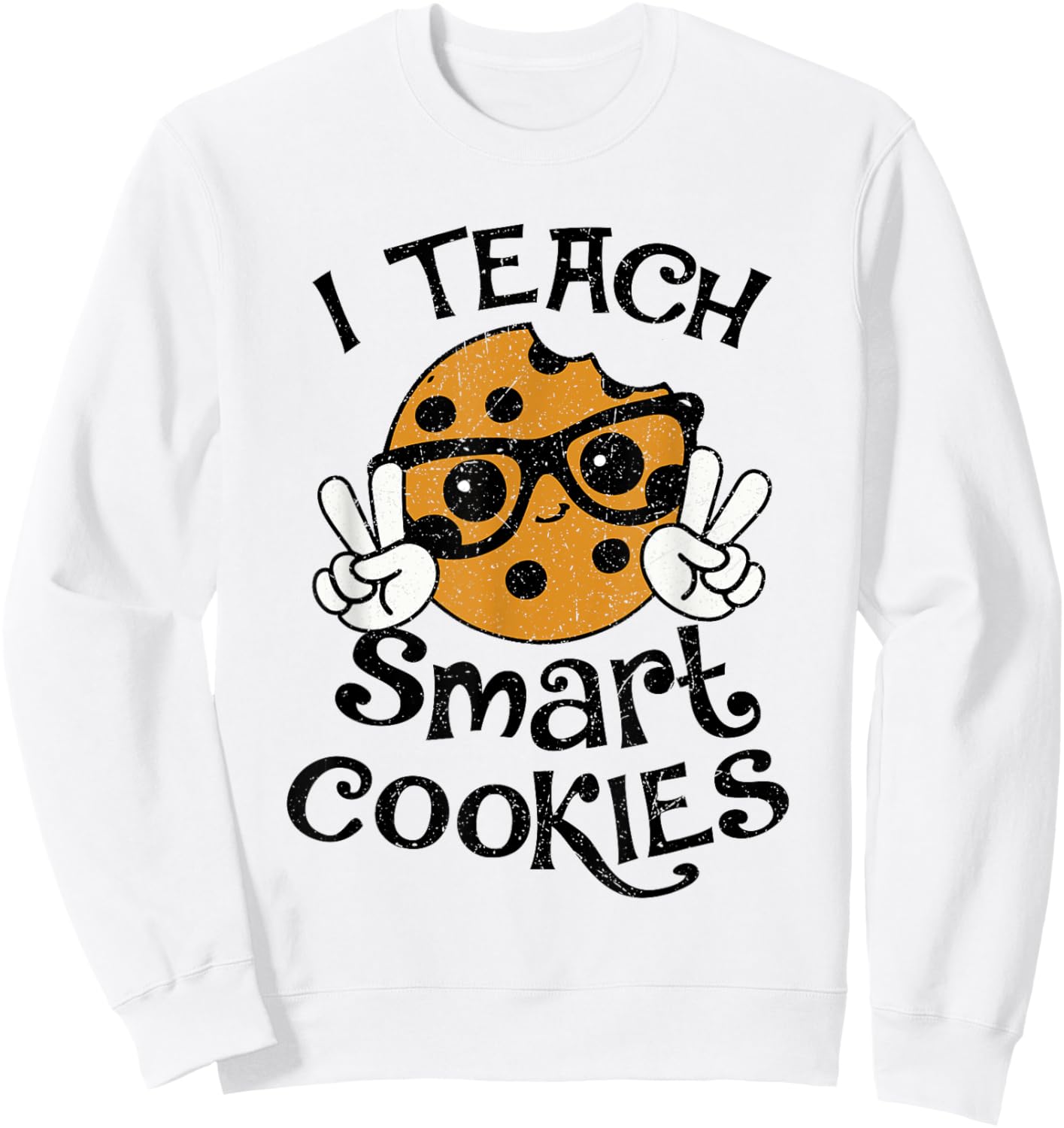 I Teach Smart Cookies Christmas Teacher Teaching Xmas Funny Sweatshirt - Sweatshirt | White