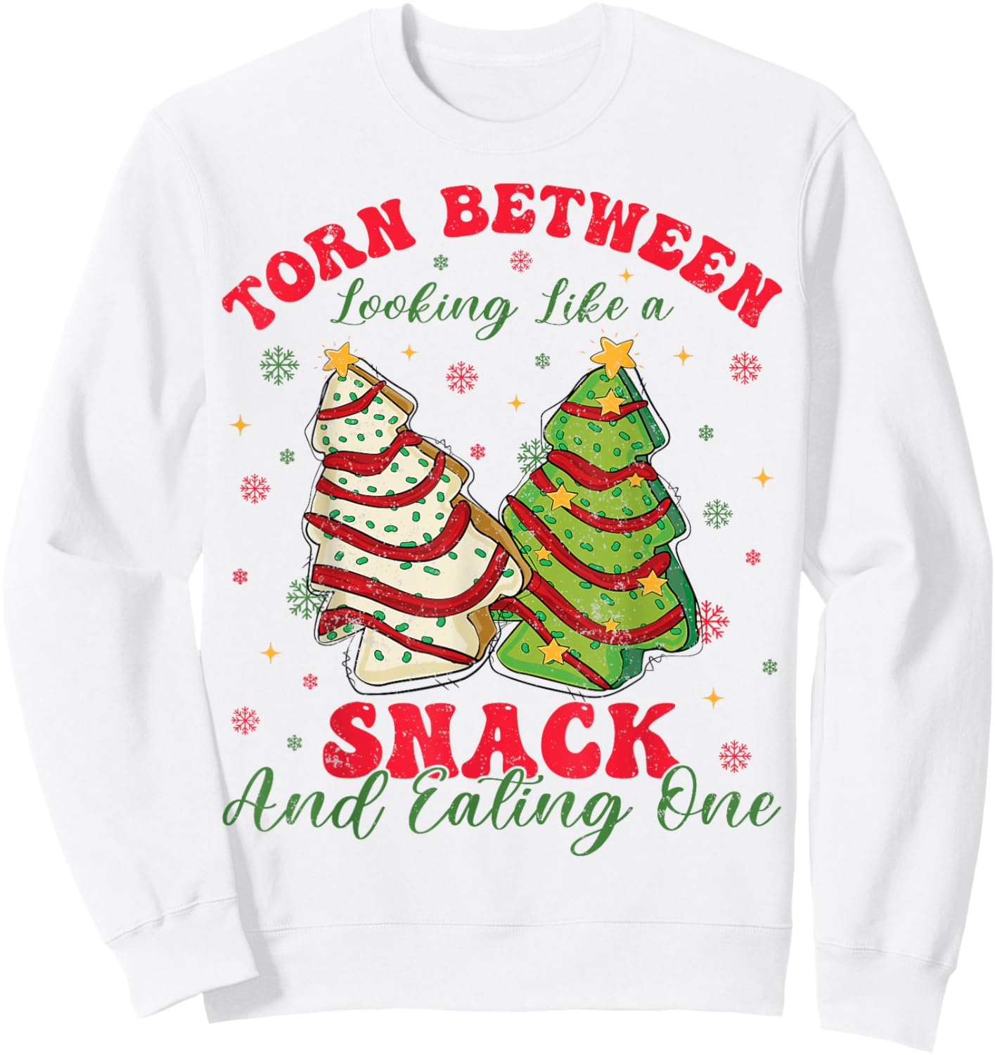 Torn Between Looking Like A Snack And Eating One Christmas Sweatshirt - Sweatshirt | White