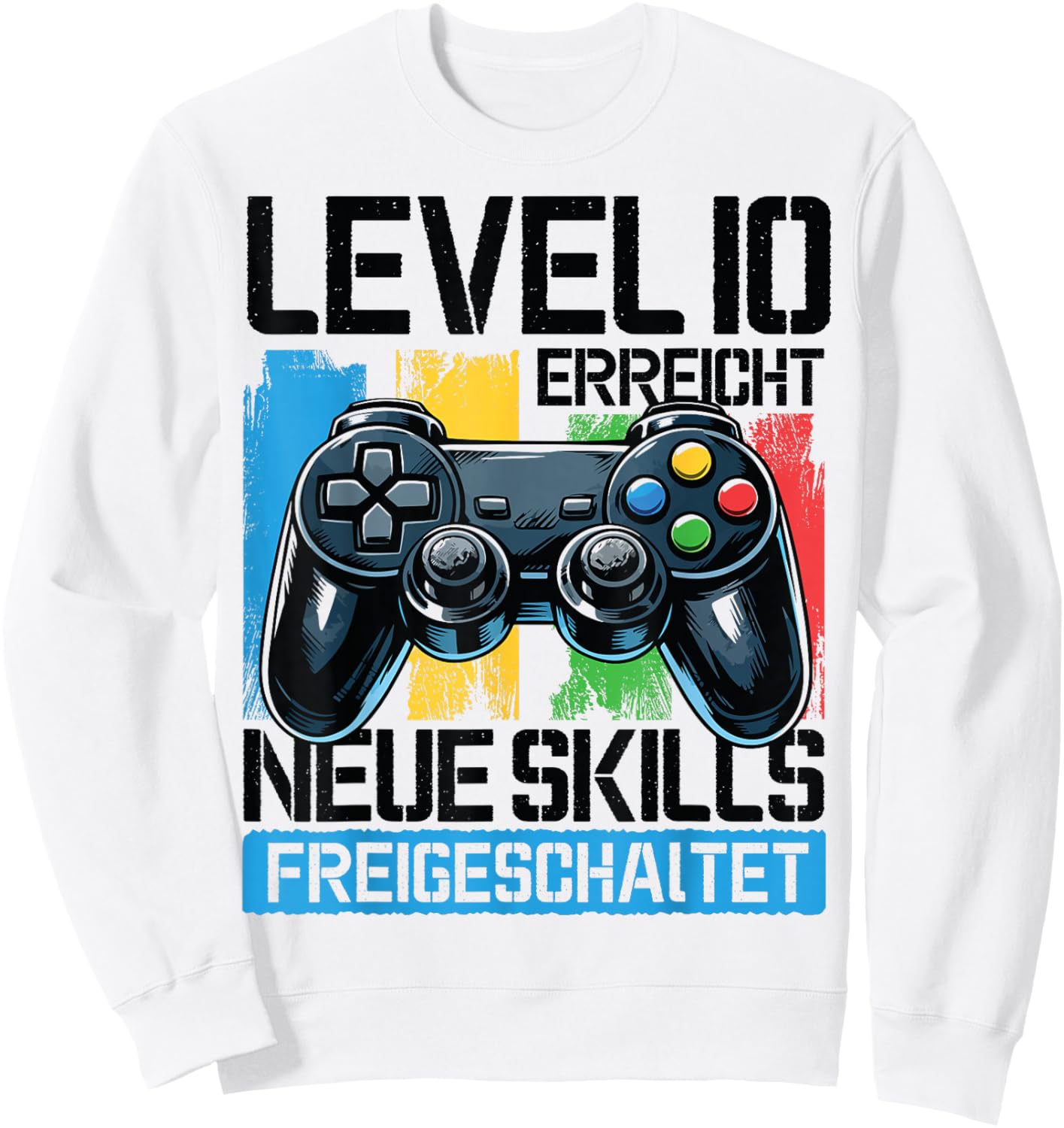 10. Geburtstag Jungen Video Gamer Level 10 Erreicht Kids Sweatshirt - Sweatshirt | White