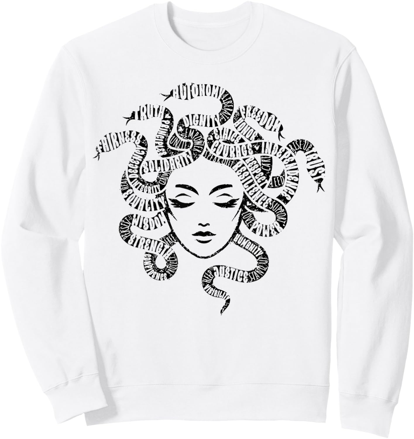 Medusa Mythological Snake Hair Goddess Feminist Political Sweatshirt - Sweatshirt | White