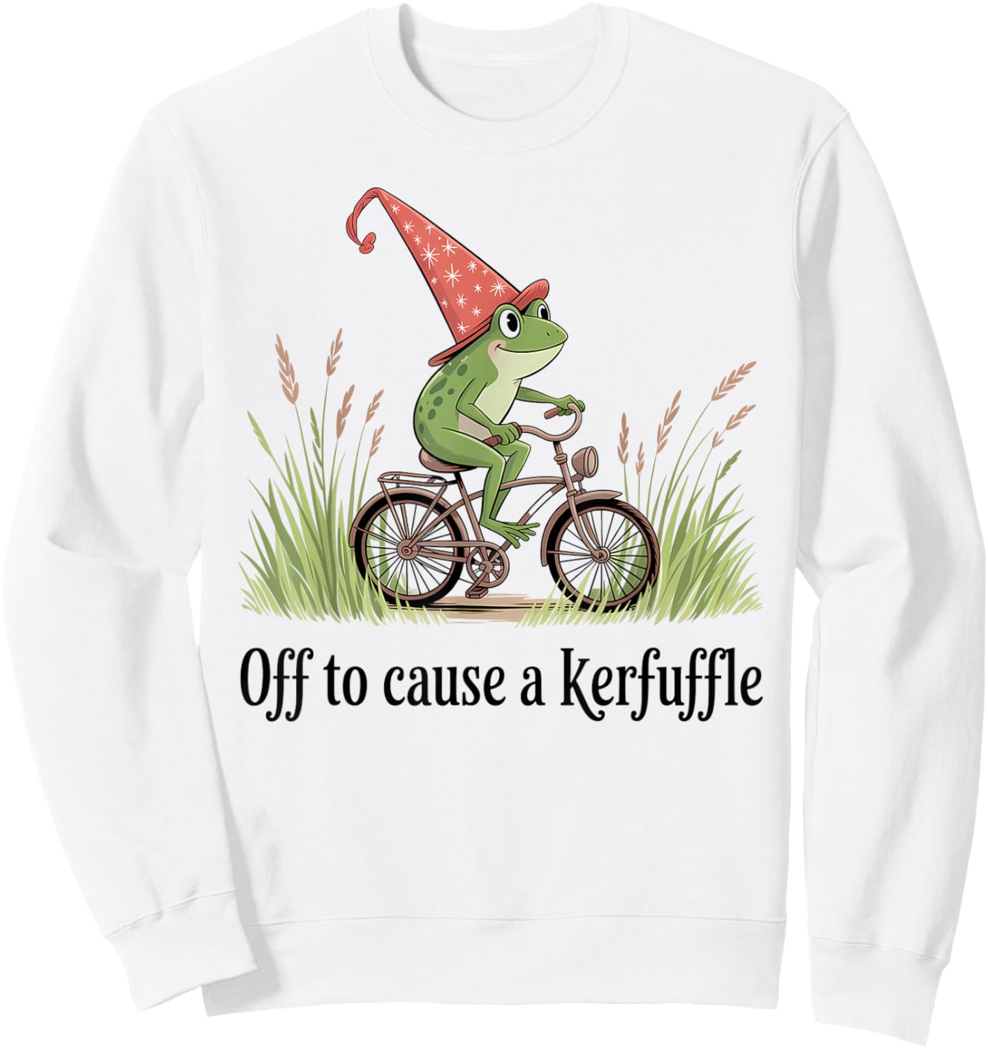Troublemaker Cottagore Weird Off to Cause a Kerfuffle Frog Sweatshirt - Sweatshirt | White