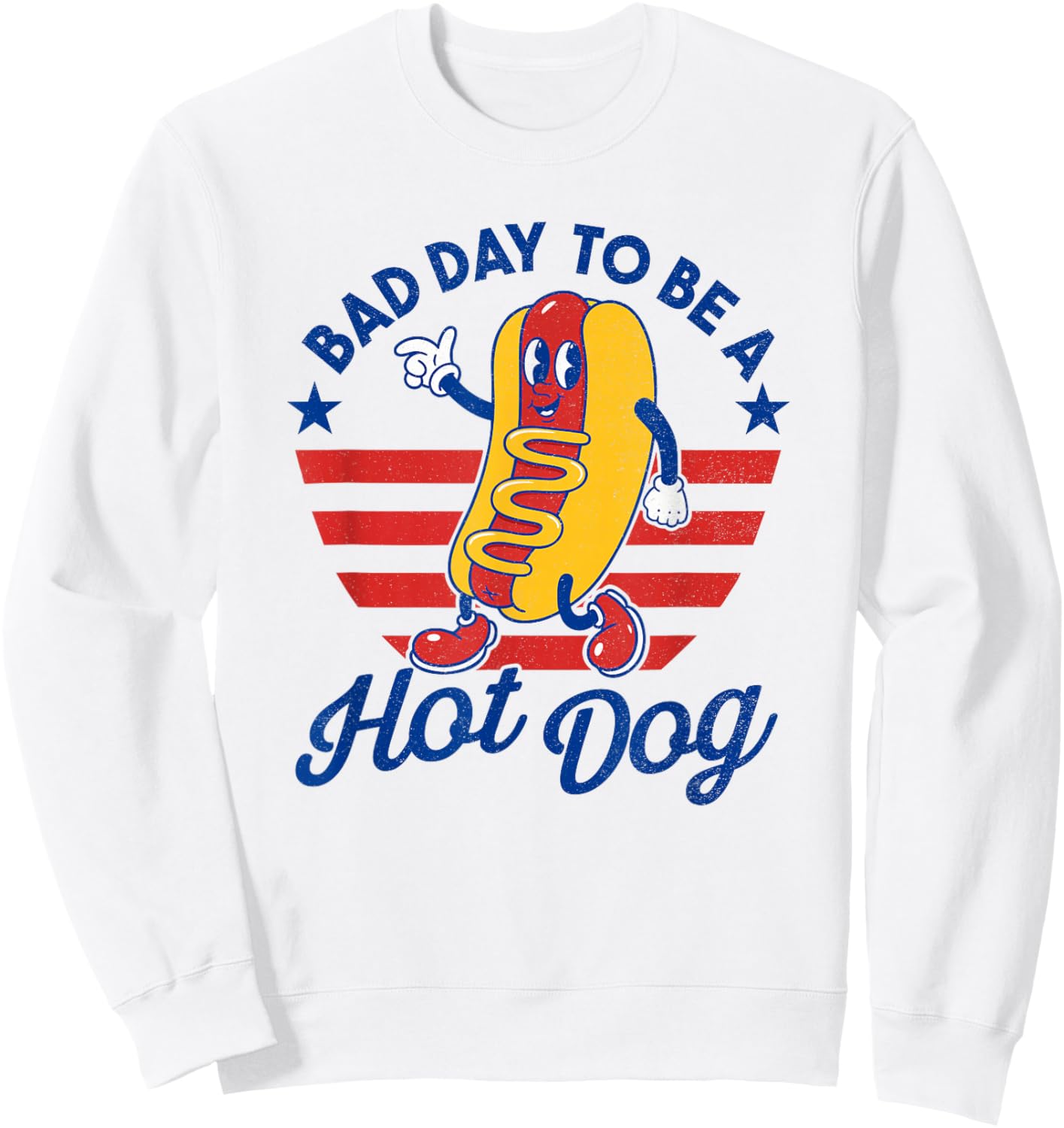 Bad Day to Be A Hot Dog Funny BBQ Grilling 4th of July Sweatshirt - Sweatshirt | White