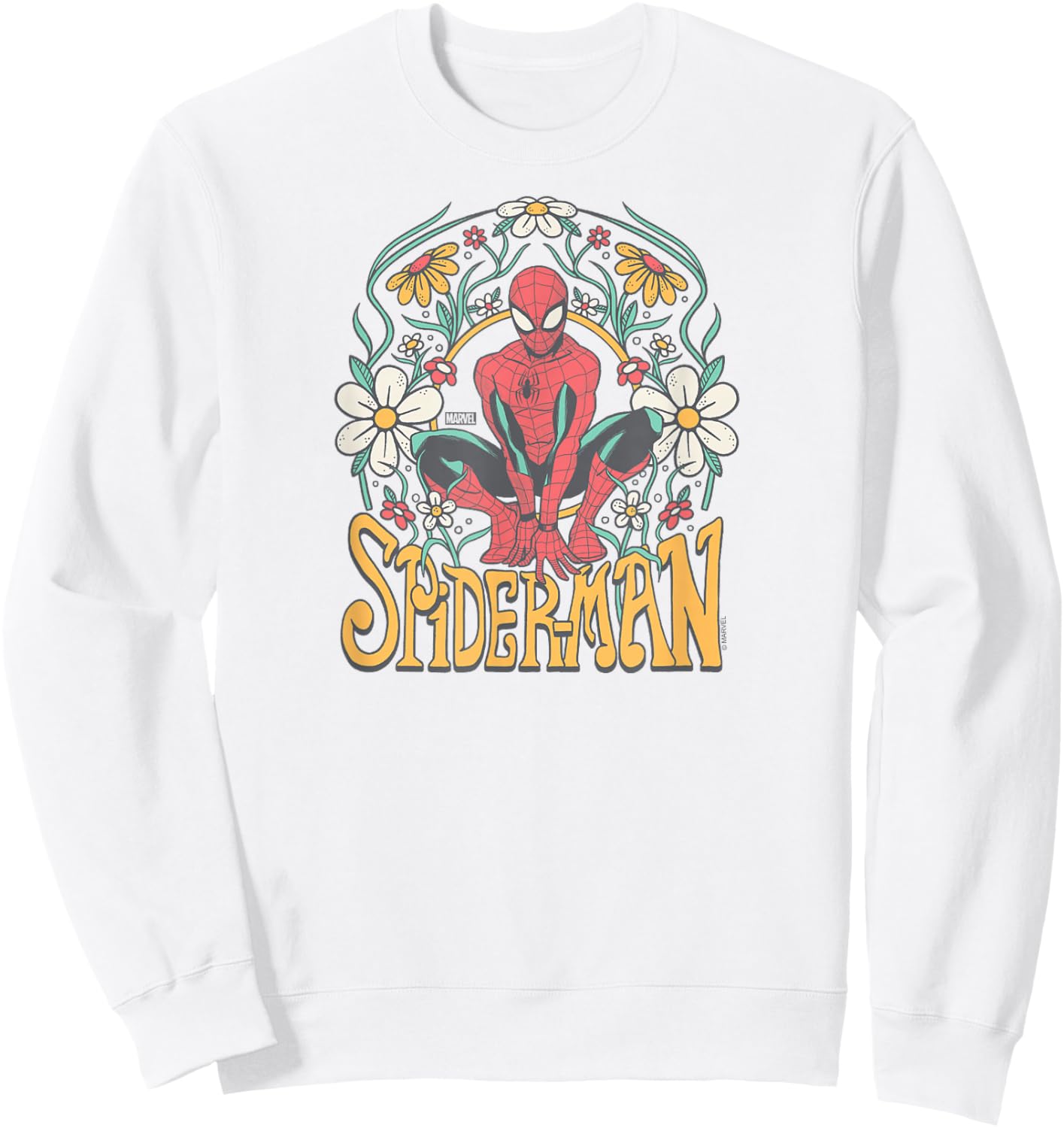 Spider-Man - Florals Sweatshirt - Sweatshirt | White