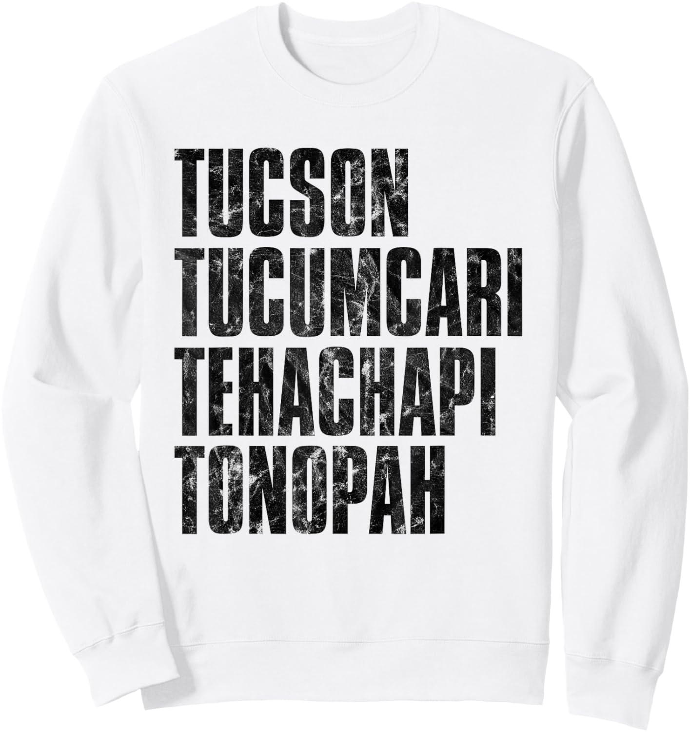 Tucson Tucumcari Tehachapi Tonapah Tourist - Grey, -Adults, Short Sleeve, , Printed Graphic Sweatshirt - Sweatshirt | White