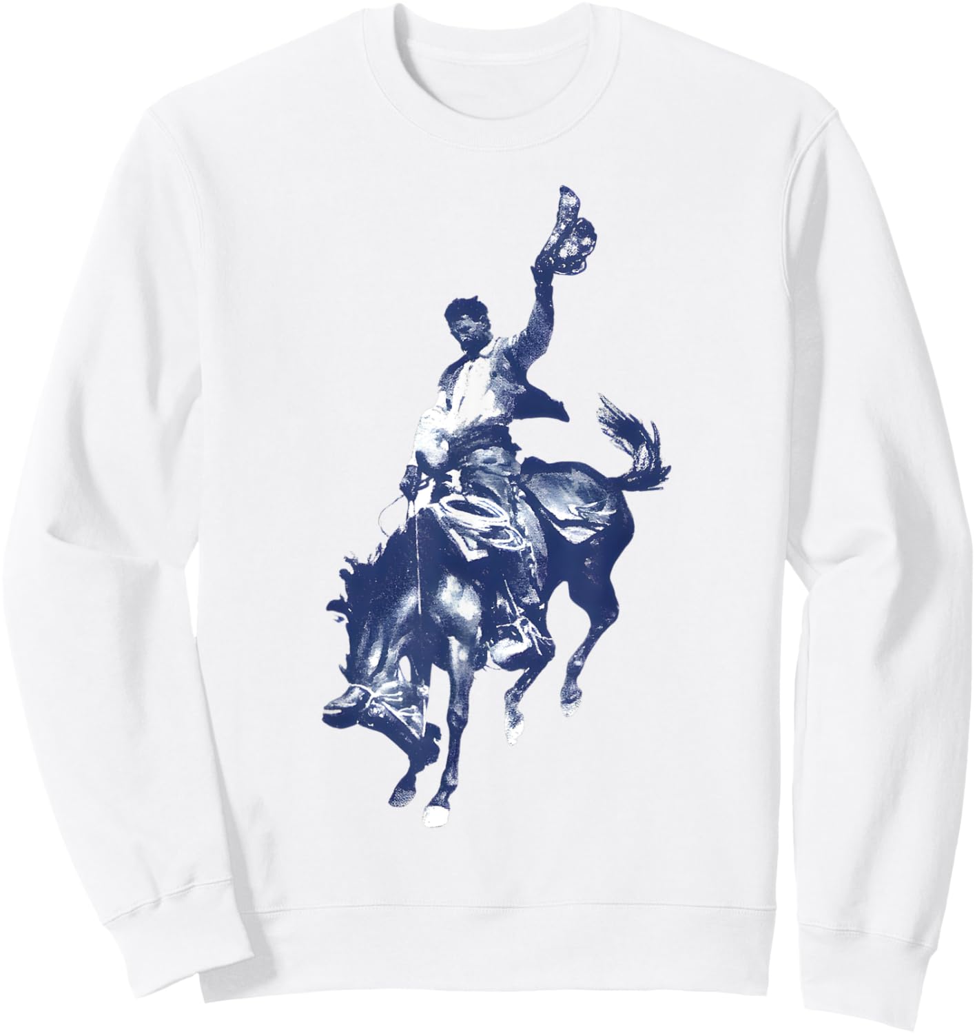 Cowboy Rodeo Horse Western Country Vintage Bronco Riding Sweatshirt - Sweatshirt | White