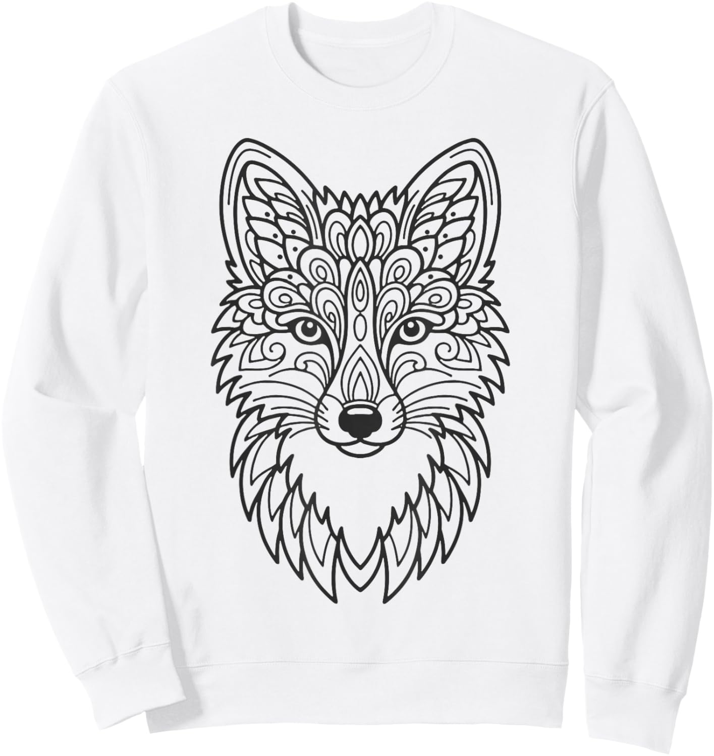 Coloring Mandala Fox Coloring Yourself Sweatshirt - Sweatshirt | White