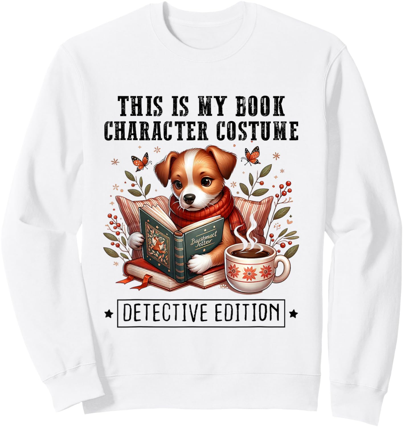 This is My Book Character Costume Detective Edition Dog Women Kids Sweatshirt - Sweatshirt | White