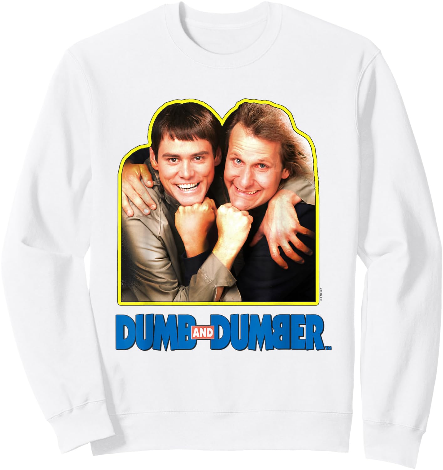 Dumb and Dumber Lloyd & Harry Bro Hug Portrait Vintage Sweatshirt - Sweatshirt | White