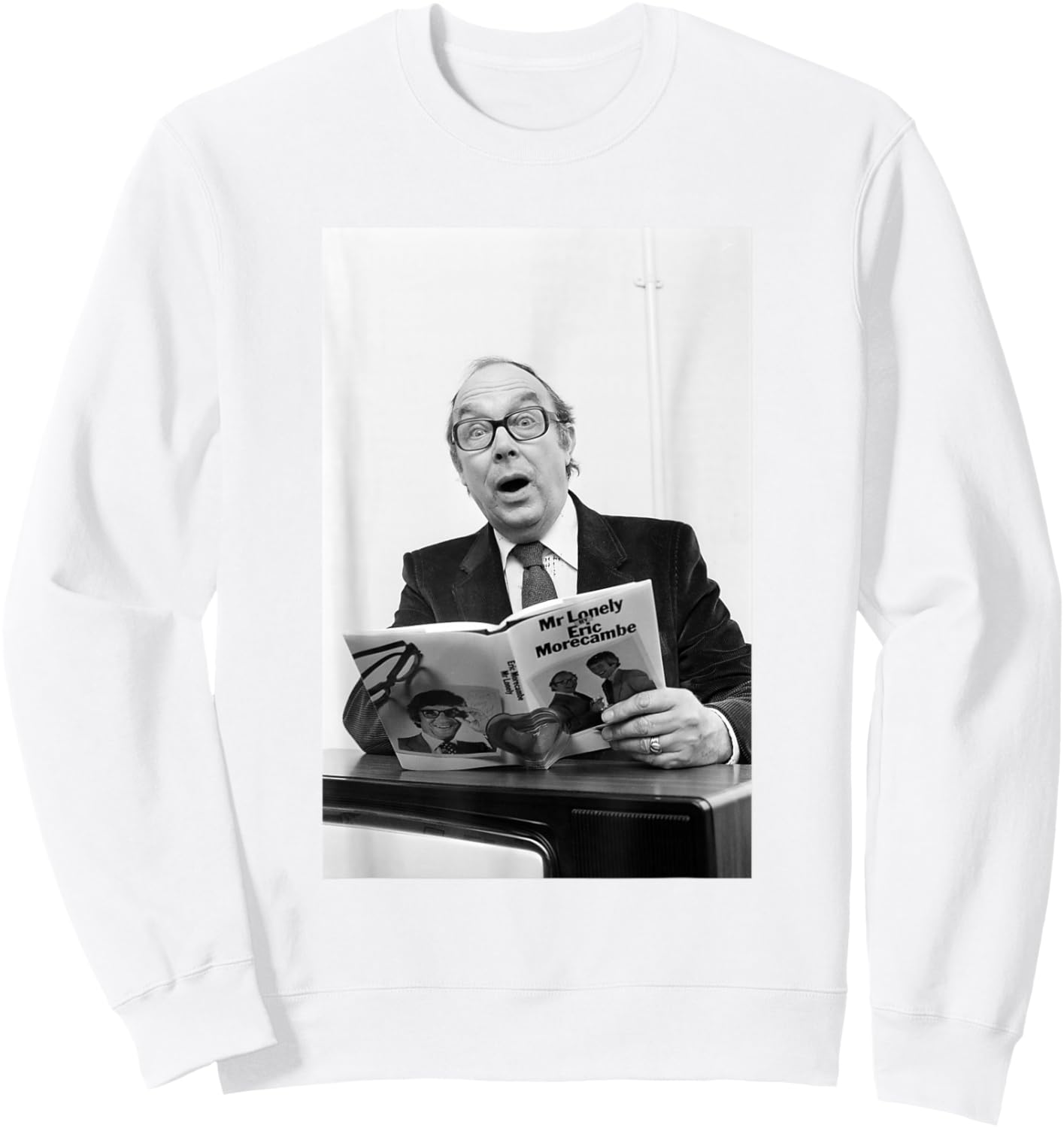 Comedian Eric Morecambe & Wise Promoting Mr Lonely Book Sweatshirt - Sweatshirt | White