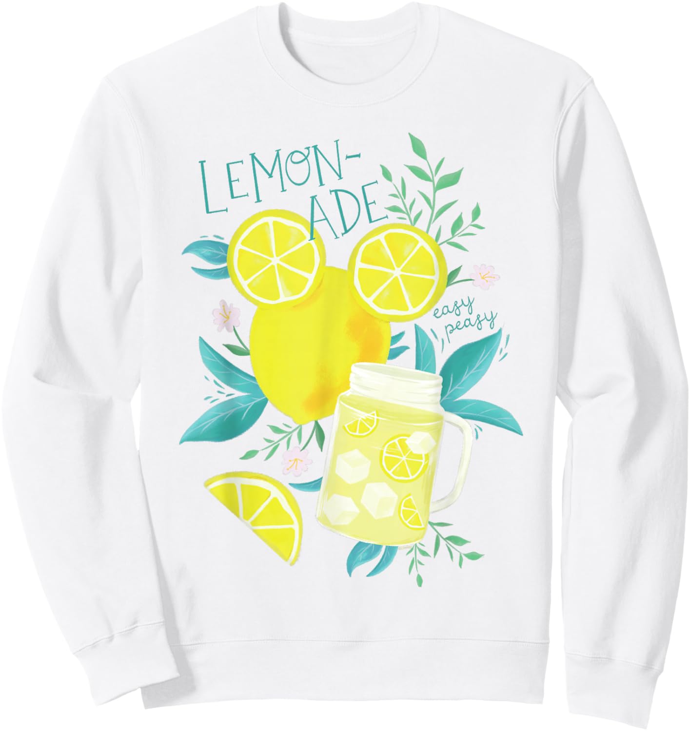 Disney Mickey Mouse Easy Peasy Lemonade Summer Vacation Sweatshirt - Sweatshirt | White