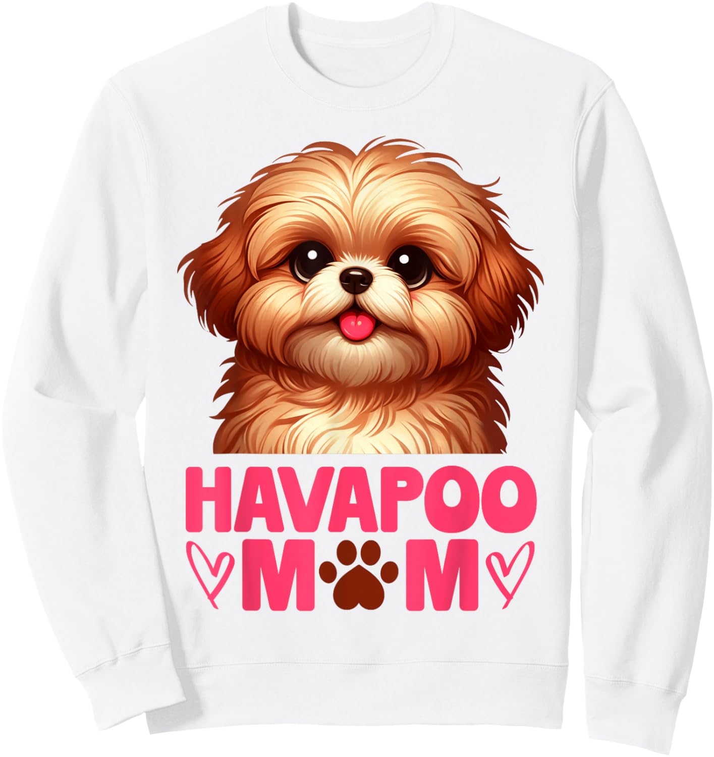 Cute Havapoo Mom Shirt Dog Lover Puppy Owner Gift Men Women Sweatshirt - Sweatshirt | White