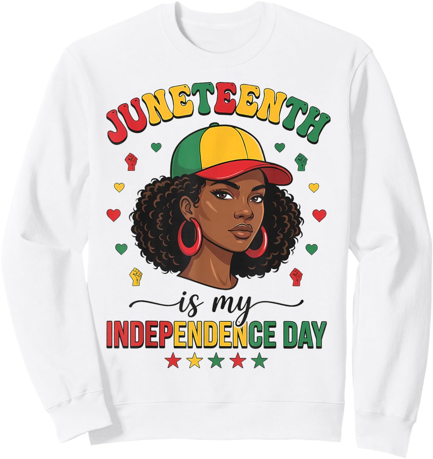 Juneteenth 1865 Freedom Day Black Women Girl African Afro Sweatshirt - Sweatshirt | White