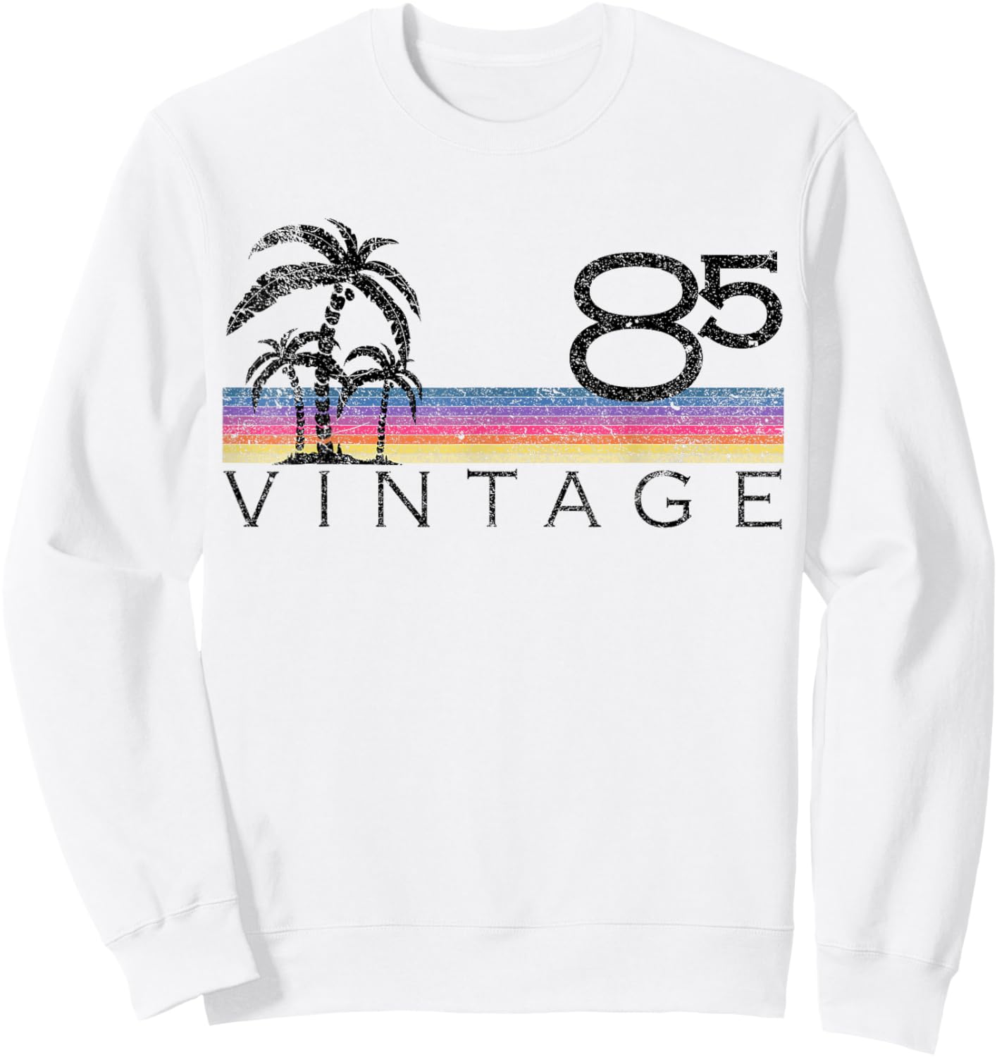 Vintage Surfing 1985 Pacific Ocean Sunset 40th Birthday Gift Sweatshirt - Sweatshirt | White