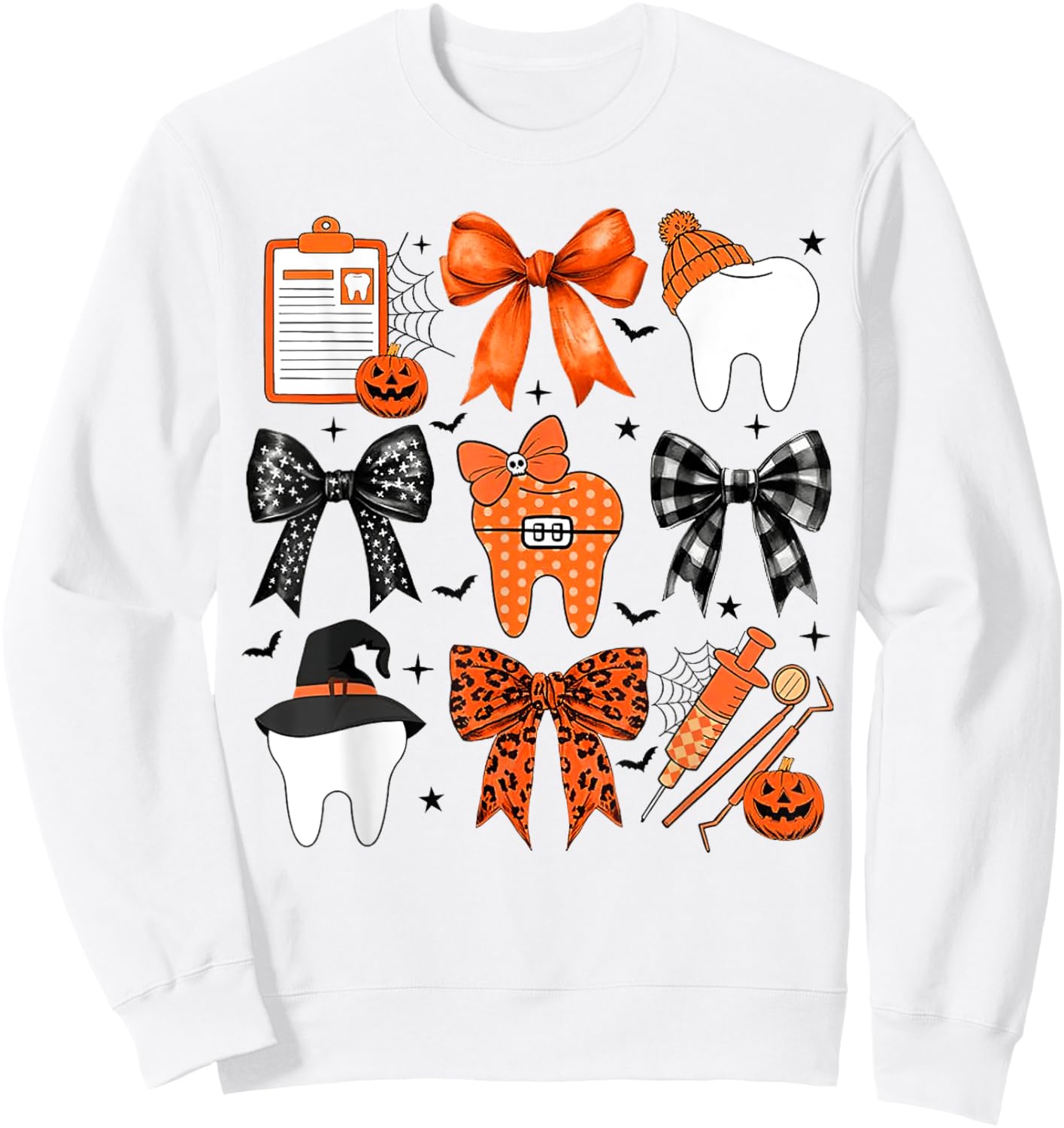 Coquette Halloween Dentist, Dental assistant Halloween Sweatshirt - Sweatshirt | White