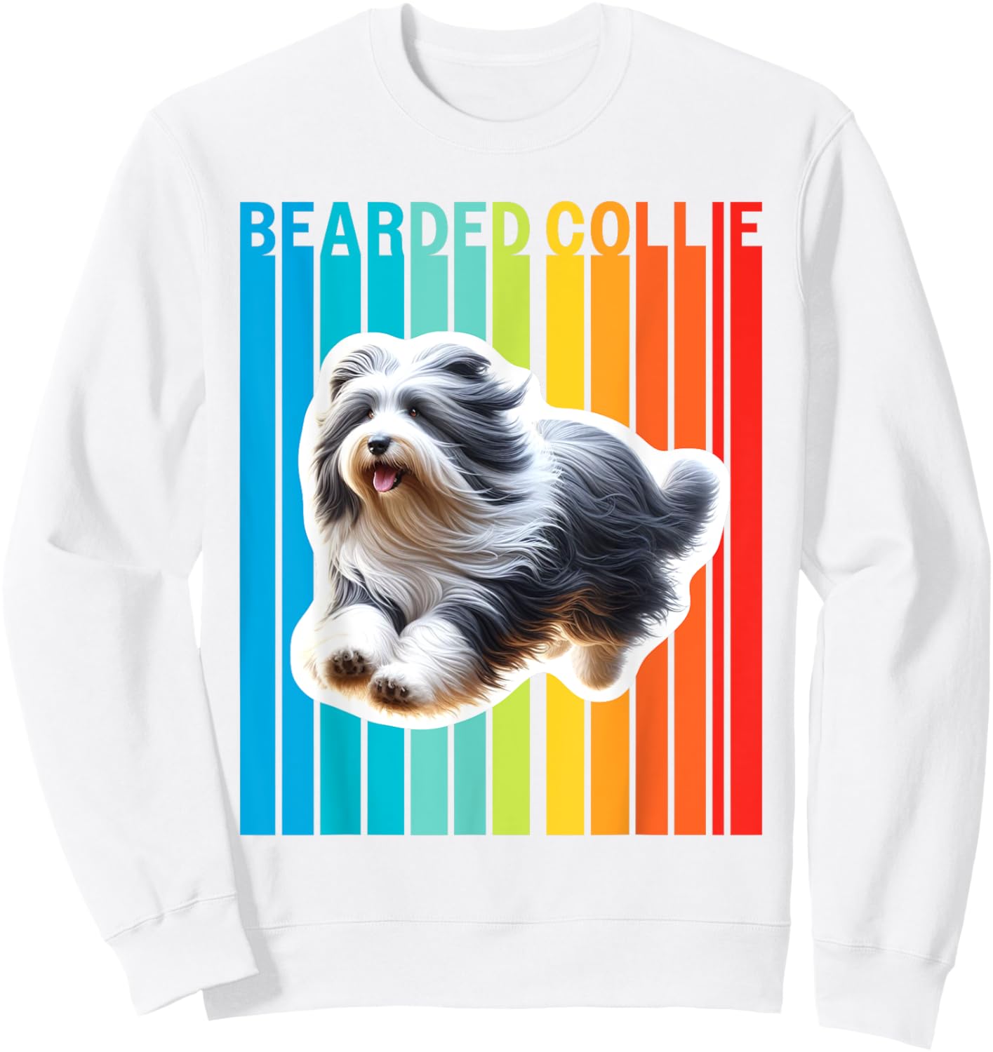 Colorful Bearded Collie Sweatshirt - Sweatshirt | White