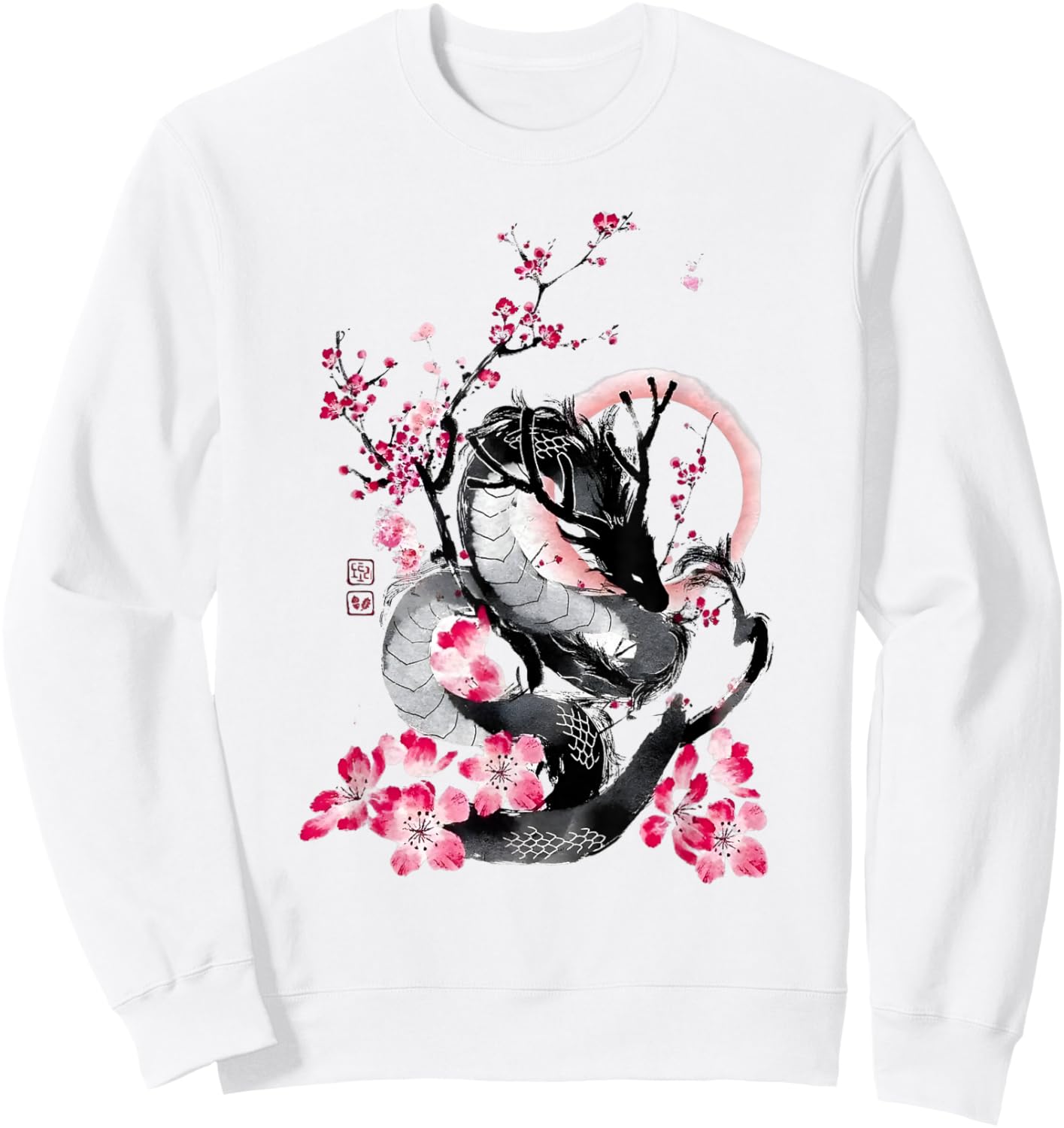 Japanese Aesthetic Dragon Tokyo Japan Manga Anime Asian 80's Sweatshirt - Sweatshirt | White