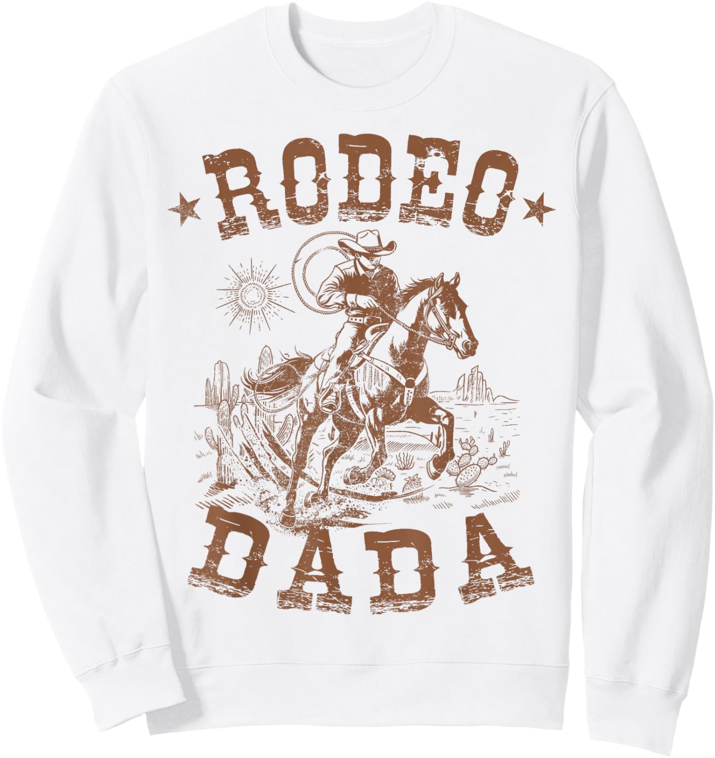 Rodeo Dada Western Cowboy Family Matching Father's Day Sweatshirt - Sweatshirt | White