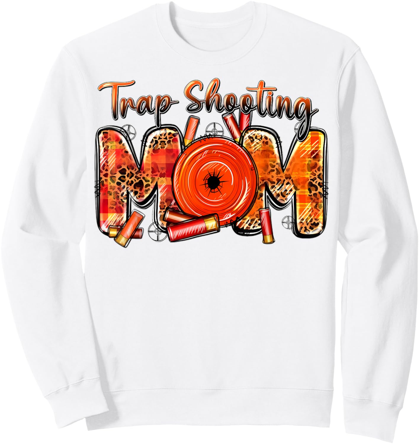 Trap Shooting Mom Western Leopard Mother's Day Hunting Gifts Sweatshirt - Sweatshirt | White