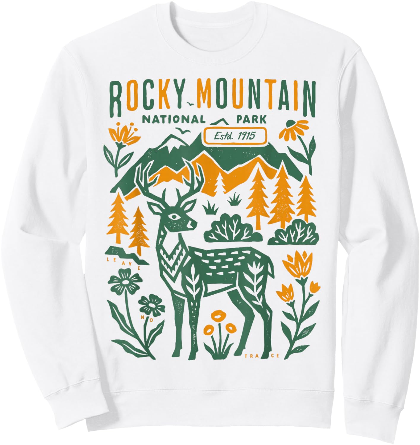 Rocky Mountains Park Rustic Folk Art Women Men Kids Sweatshirt - Sweatshirt | White