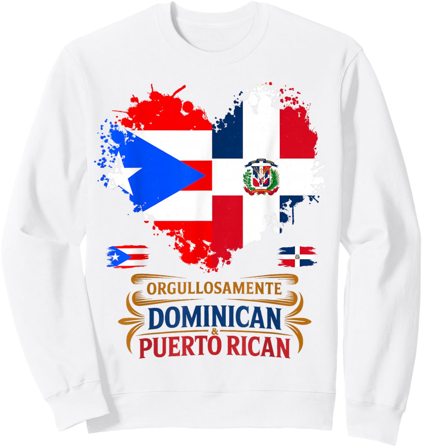 Dominican & Puerto Rican Flag Idea for Kids Dominicano Sweatshirt - Sweatshirt | White
