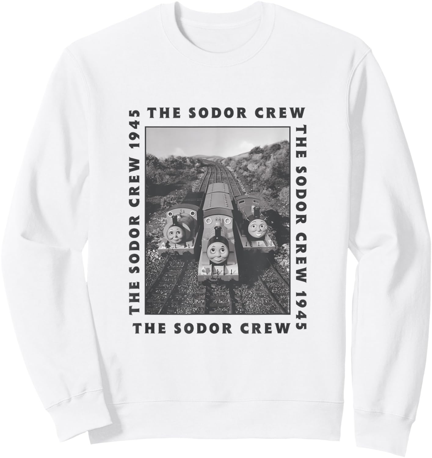 Thomas & Friends - The Sodor Crew Black and White Photo Sweatshirt - Sweatshirt | White