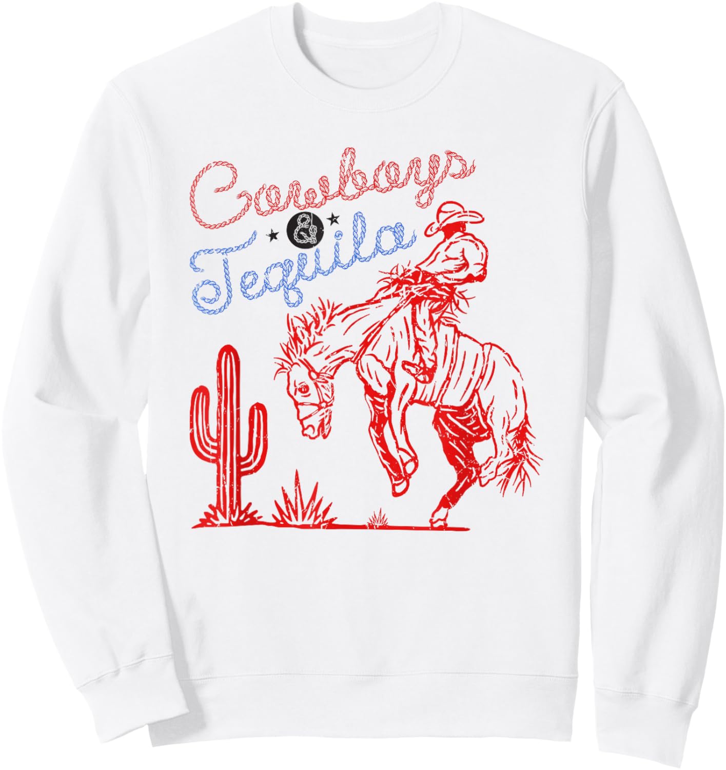 Cowboys & Tequila Rodeo Country Sweatshirt - Sweatshirt | White