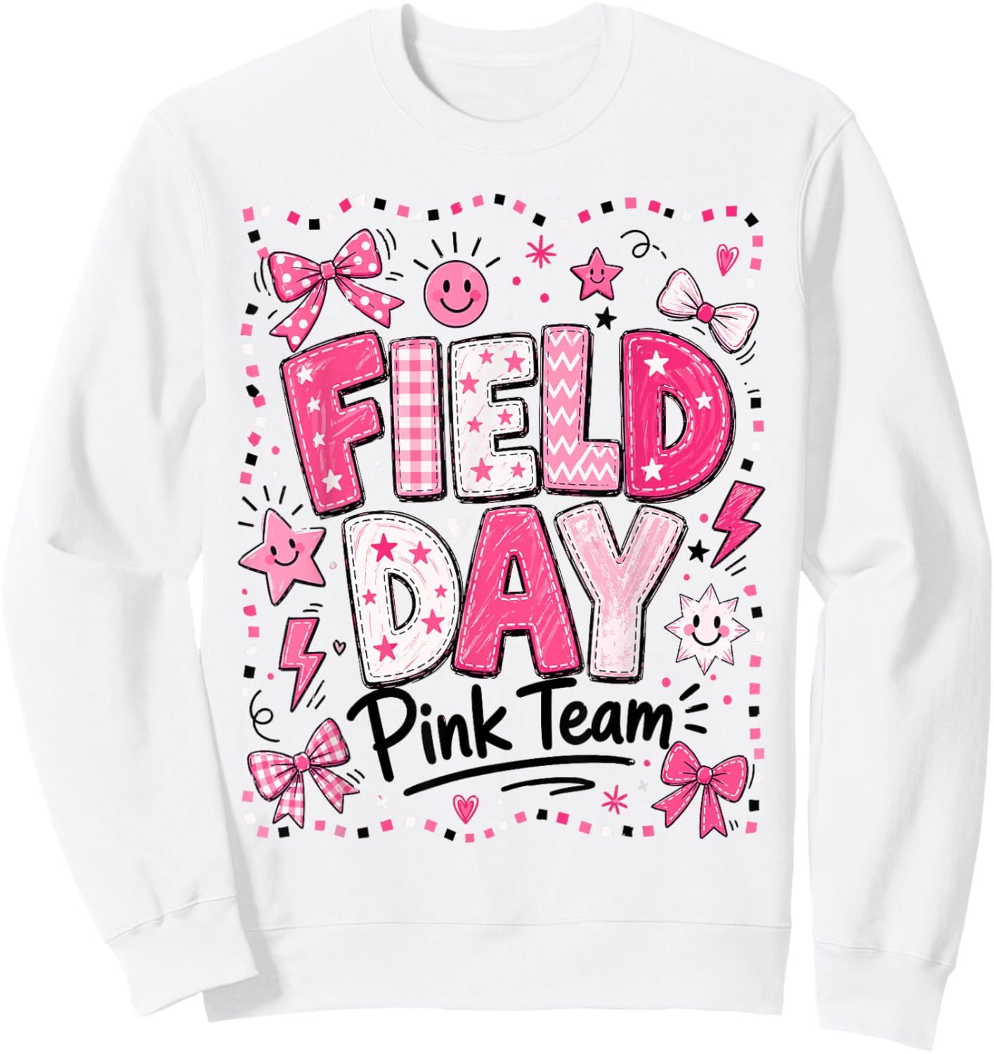 Field Day Pink Team Funny for Kids Teacher Field Day Games Sweatshirt - Sweatshirt | White