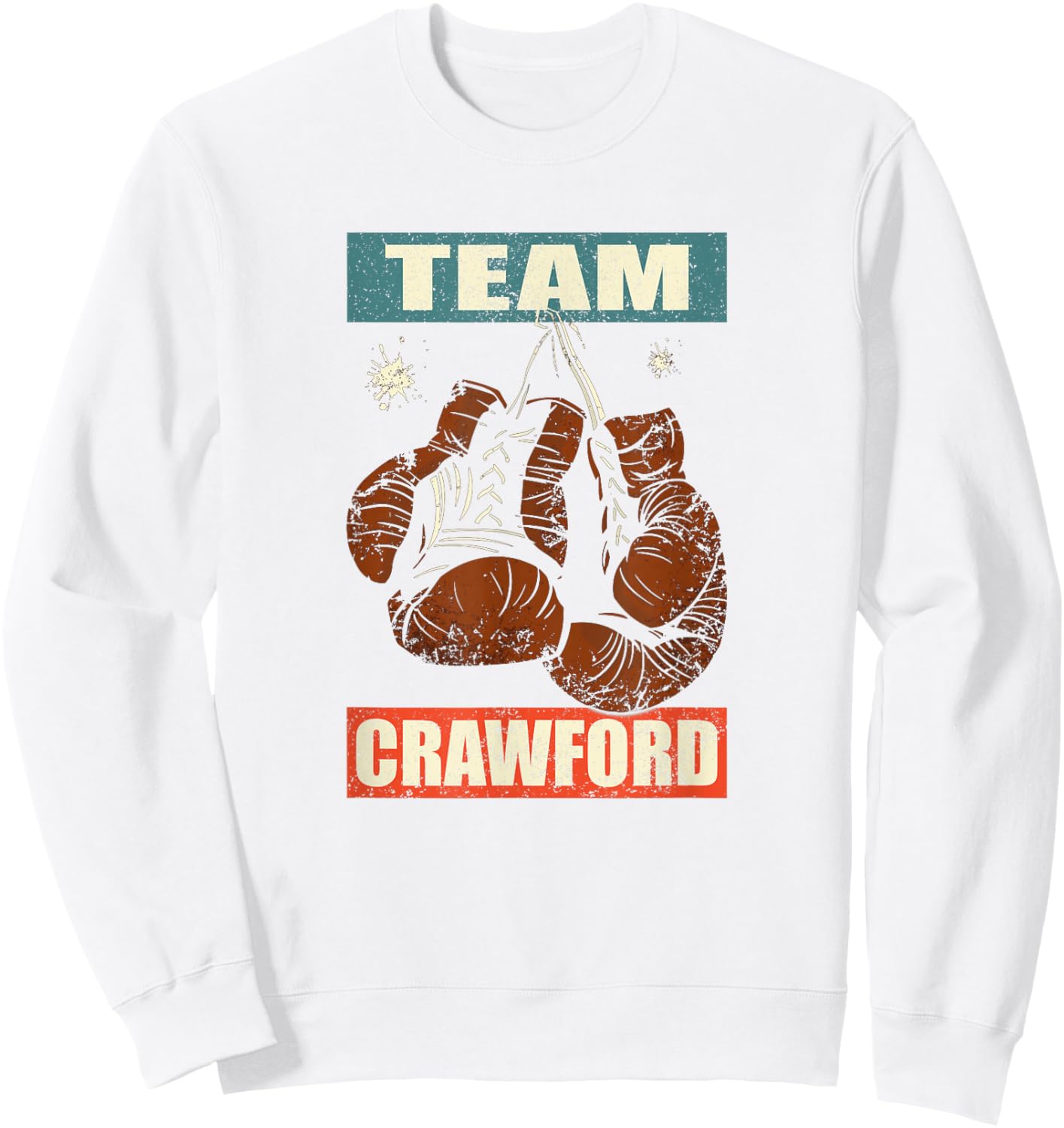 Crawford Last Name Retro Family Crawford Boxing Sweatshirt - Sweatshirt | White