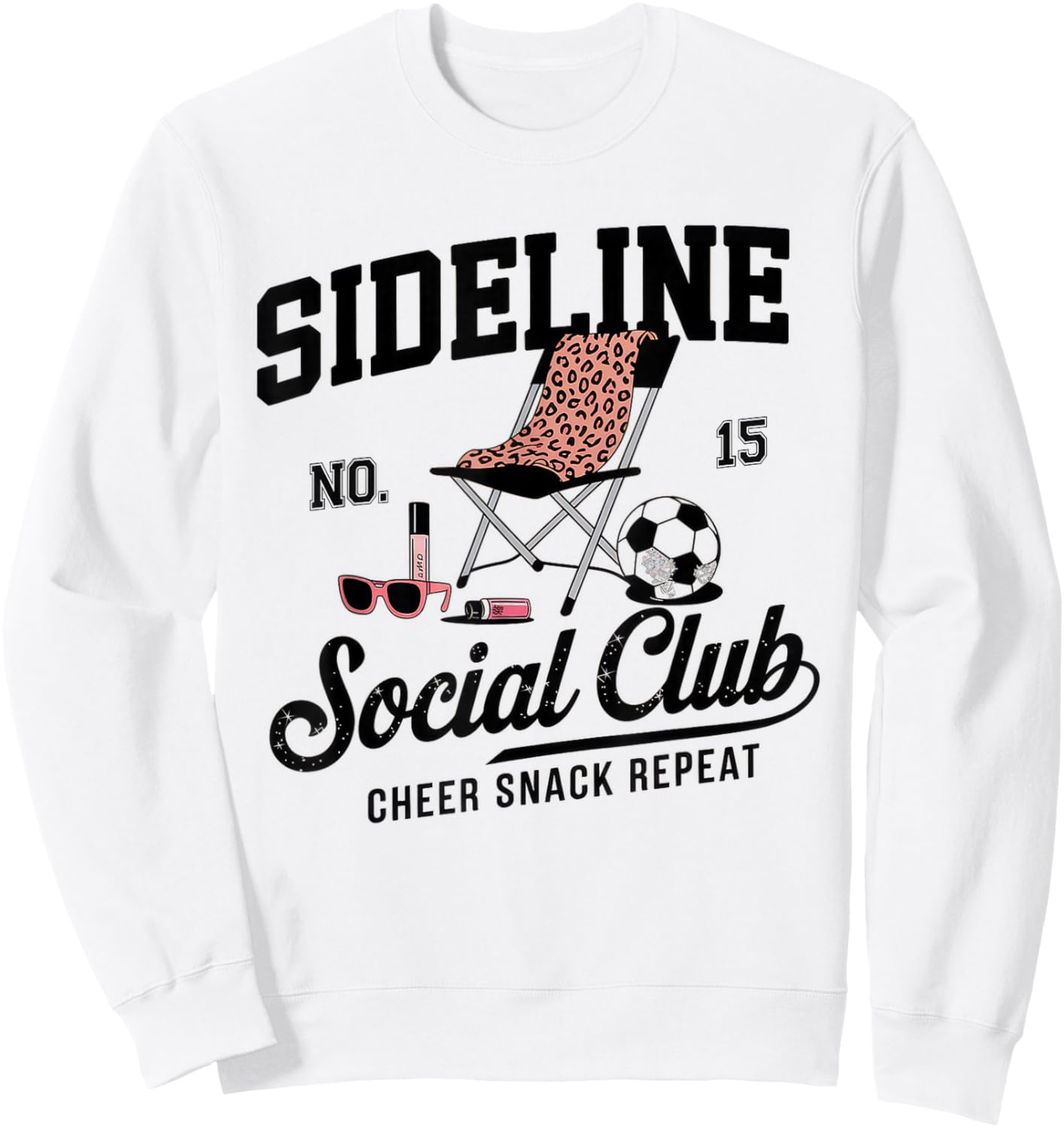 Women Sideline Social Club Soccer Mom Game Day Sweatshirt - Sweatshirt | White