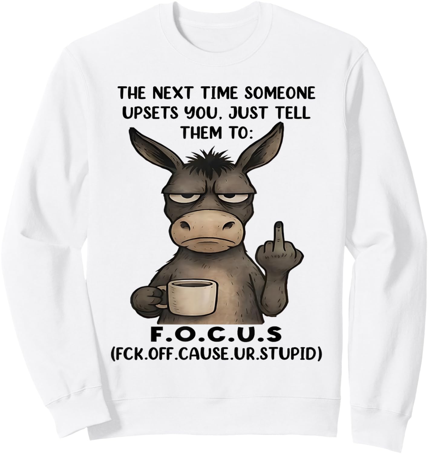 Middle Finger Sweatshirt - Sweatshirt | White