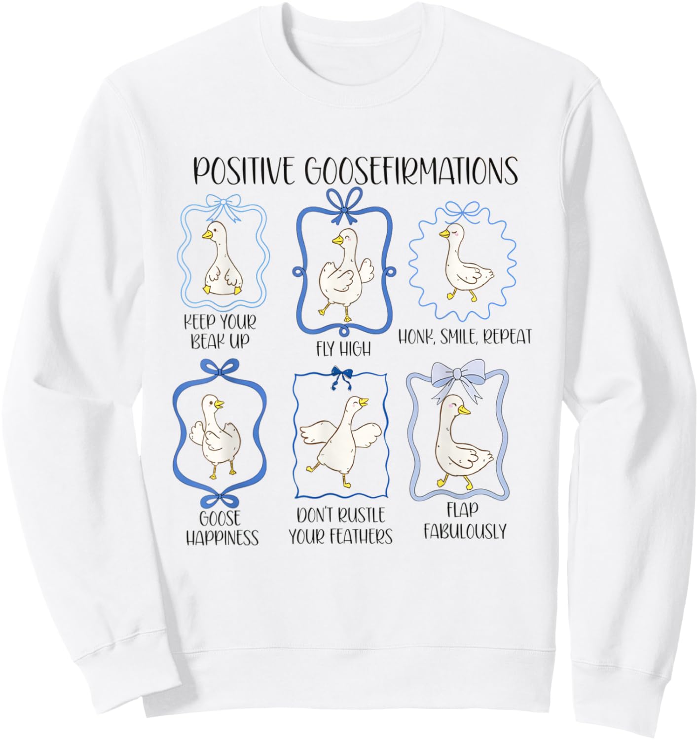 Silly Goose Affirmations Coquette Teacher Therapist Educator Sweatshirt - Sweatshirt | White