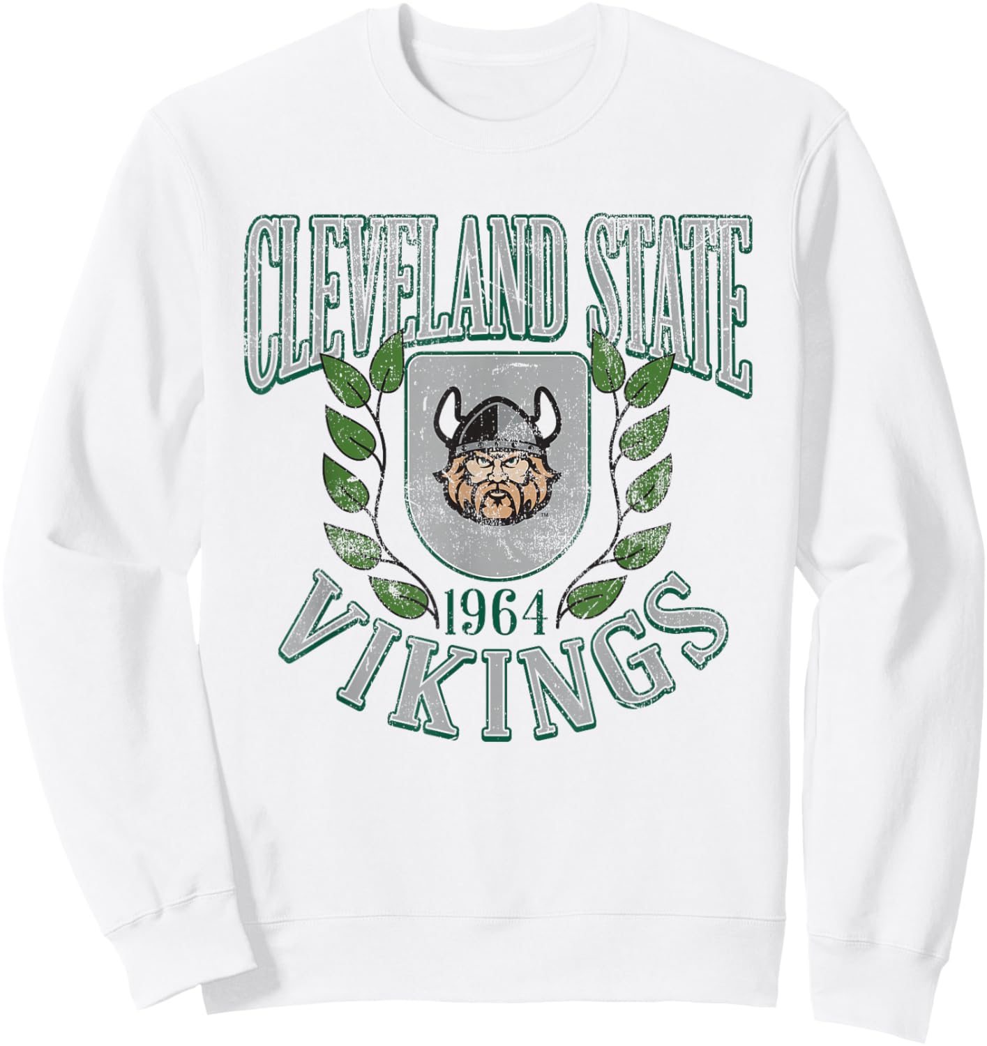 Cleveland State Vikings Retro Shield White Sweatshirt - Sweatshirt | White